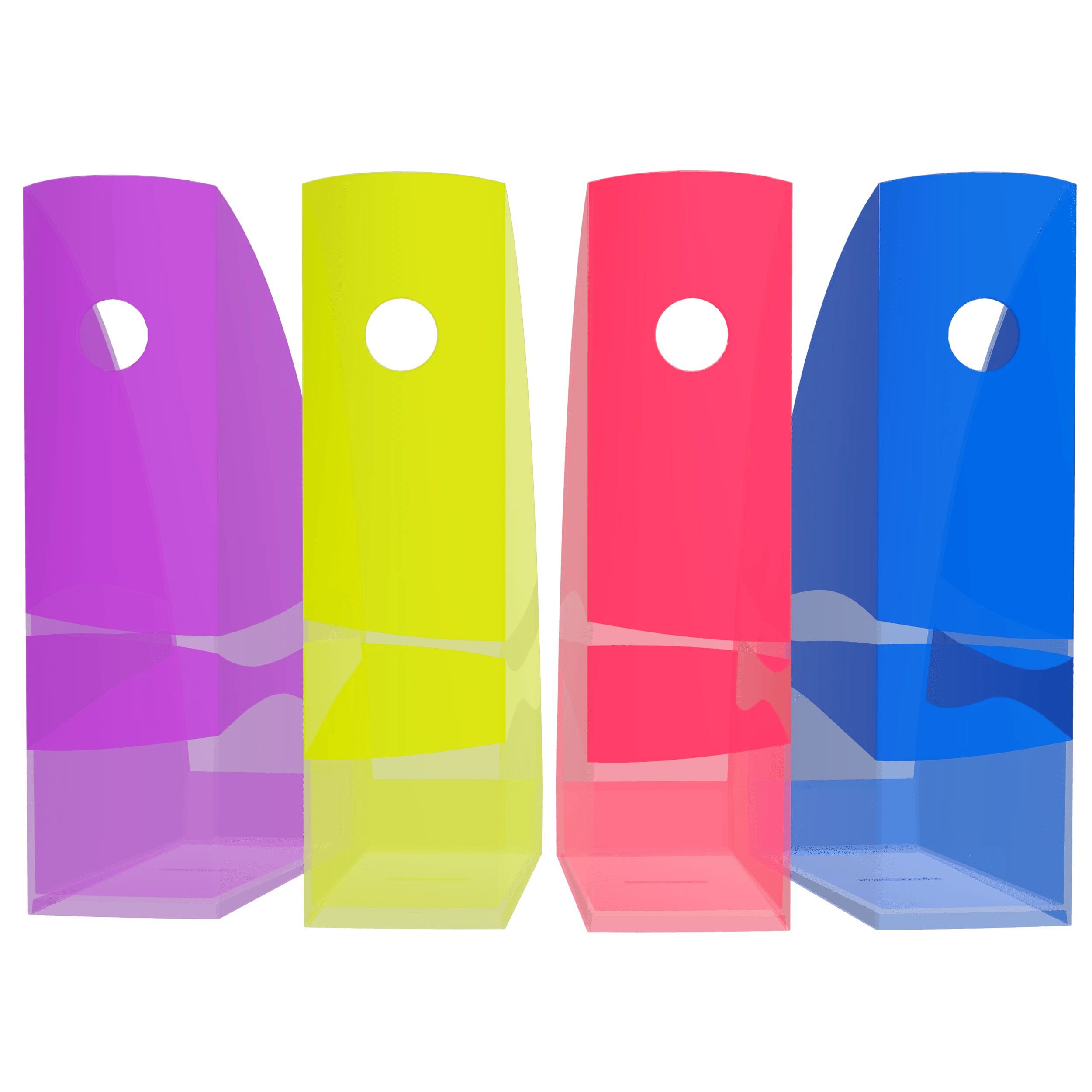 EXACOMPTA Aufbewahrungsbox Set mit 4 Stehsammlern Mag-Cube, Crystal - sortiert 182808SETD, Stehsammler