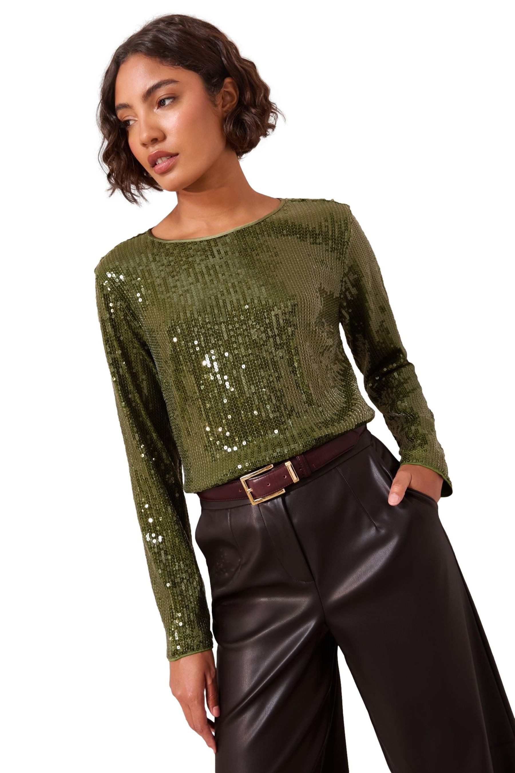 Friends Like These Paillettenshirt Friends Like These Langärmelige Paillettenbluse (1-tlg)