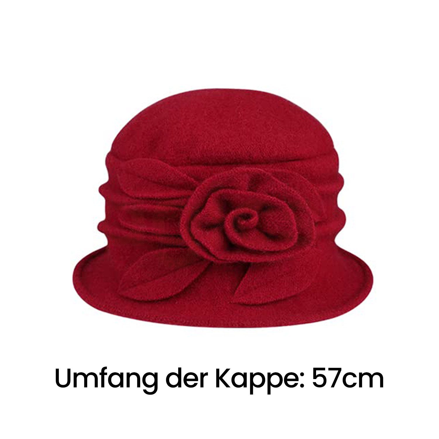 Damen Beret Wolle Baskenmütze Wintermütze Mütze rot Barett MAGICSHE