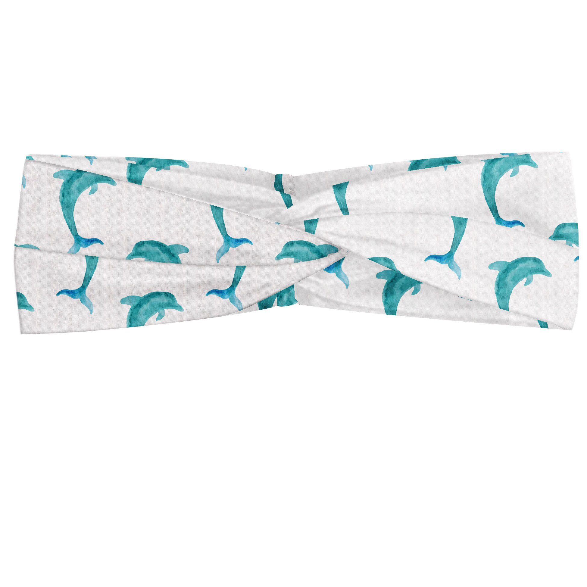 Abakuhaus Stirnband Elastisch und Angenehme alltags accessories Wasser Jumping Dolphin Säugetiere