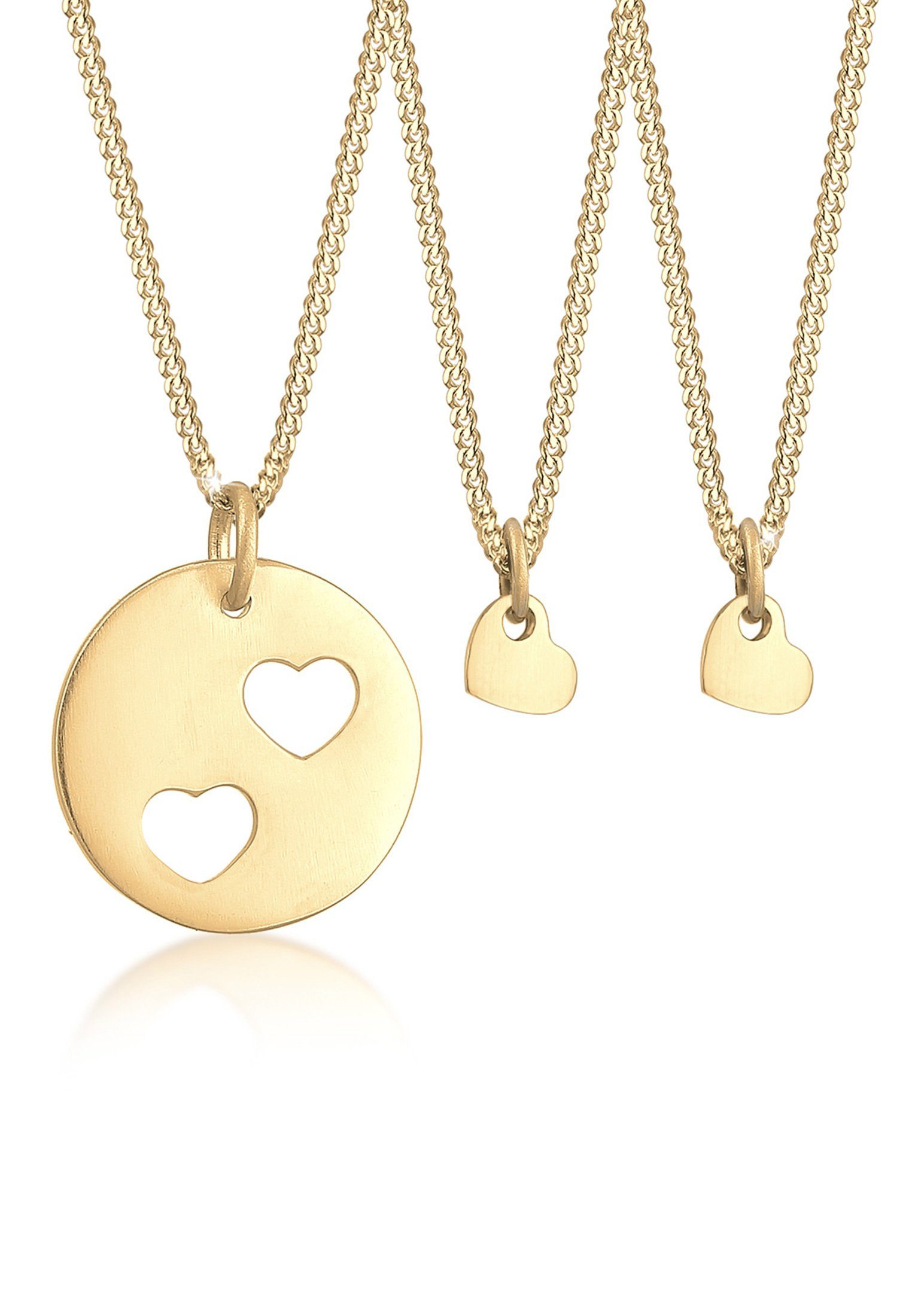 Elli Schmuckset Trio Herz Mutter Kind Cut Out Herz Set 925 Sterling Silver, Herz