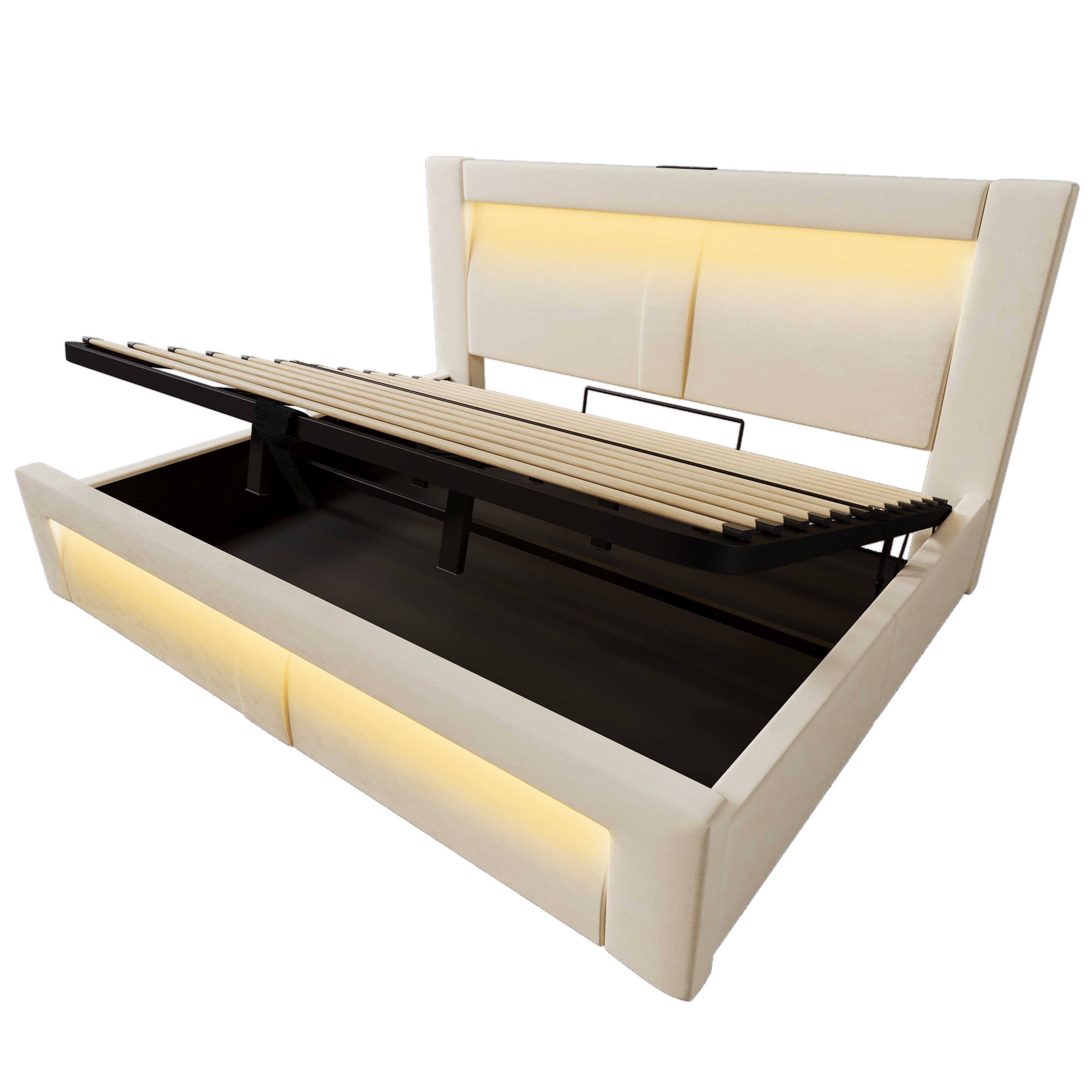 BlingBin Stauraumbett Einzelbett Doppelbett hydraulisches Bett (modern Pols günstig online kaufen