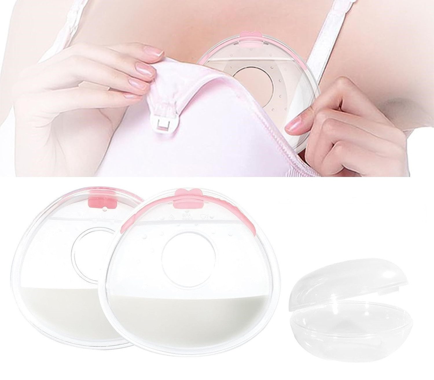 COOL-i ® Doppelmilchpumpe Milchsammler Silikon 2er Set mit Deckel,Wiederverwendbare, Muttermilch Auffangschalen BPA frei, diskret & auslaufsicher