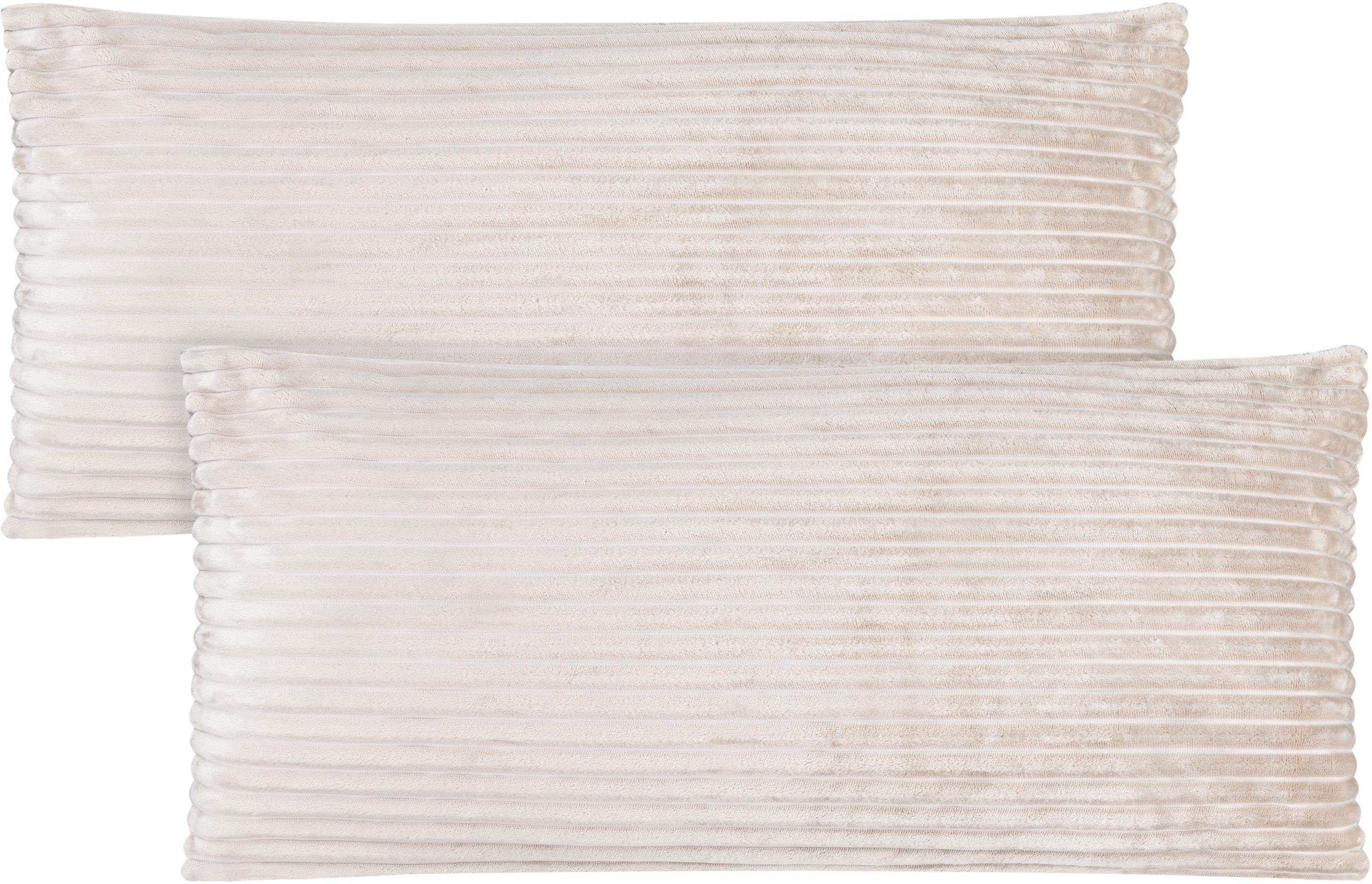 Aspero Kissenbezüge 2 Kissenbezüge aus Streifen-Flanell 40x80 cm, Kopfkissen aus hautsympathischem Material