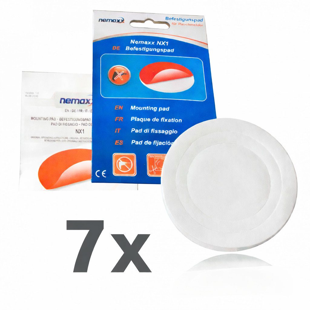NEMAXX Rauchmelder Befestigungspad Ø 80 mm Original Rauchmelder (Montage ohne Bohren – Decke/Wand – kein Bohrloch nötig)