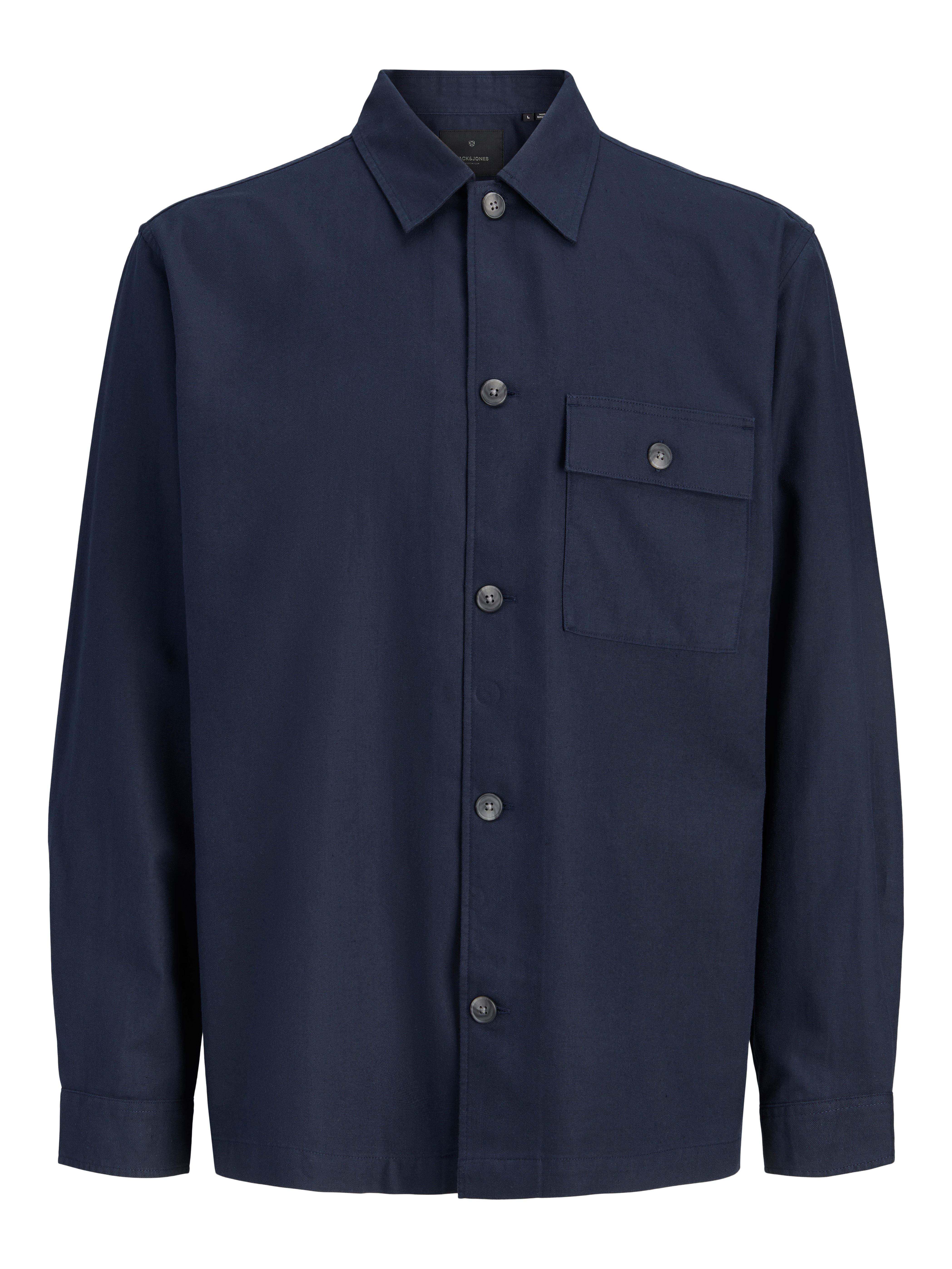 Jack & Jones Langarmhemd JPRBLATYLER HERRINGBONE L/S OVERSHIRT mit Brust Tasche – Bild 2 von 3