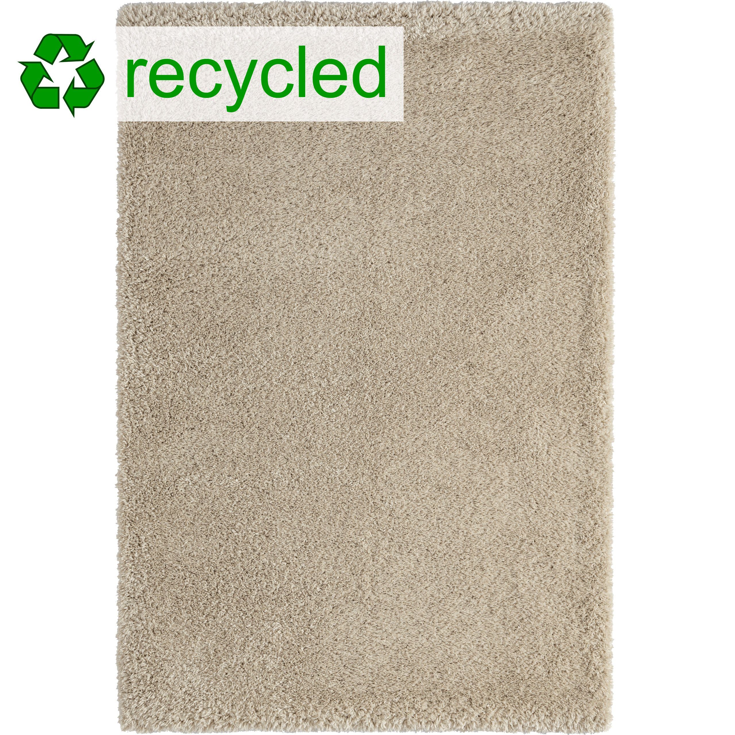Allergiker geeignet, Flauschteppich Teppich-Traum, Wohnzimmer, Für rechteckig, beige, Umweltfreundlicher Recycle Hautfreundlich, Teppich Strapazierfähig