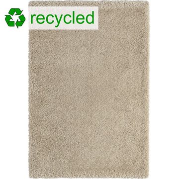 Teppich Umweltfreundlicher Recycle Flauschteppich Wohnzimmer, beige, Teppich-Traum, rechteckig, Für Allergiker geeignet, Hautfreundlich, Strapazierfähig