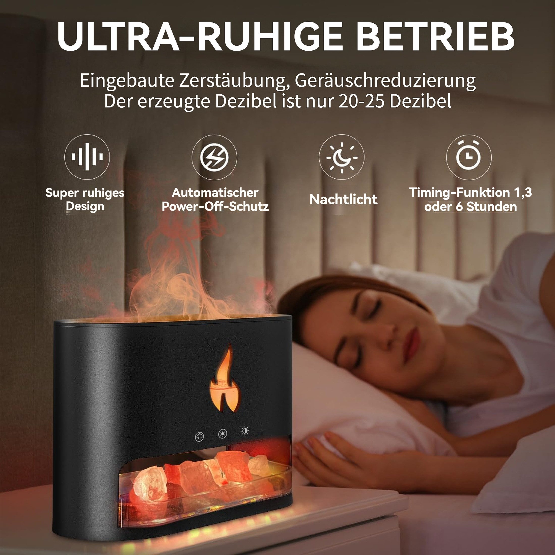 YINDN Luftbefeuchter 250ml Flame Aroma Diffuser, günstig online kaufen