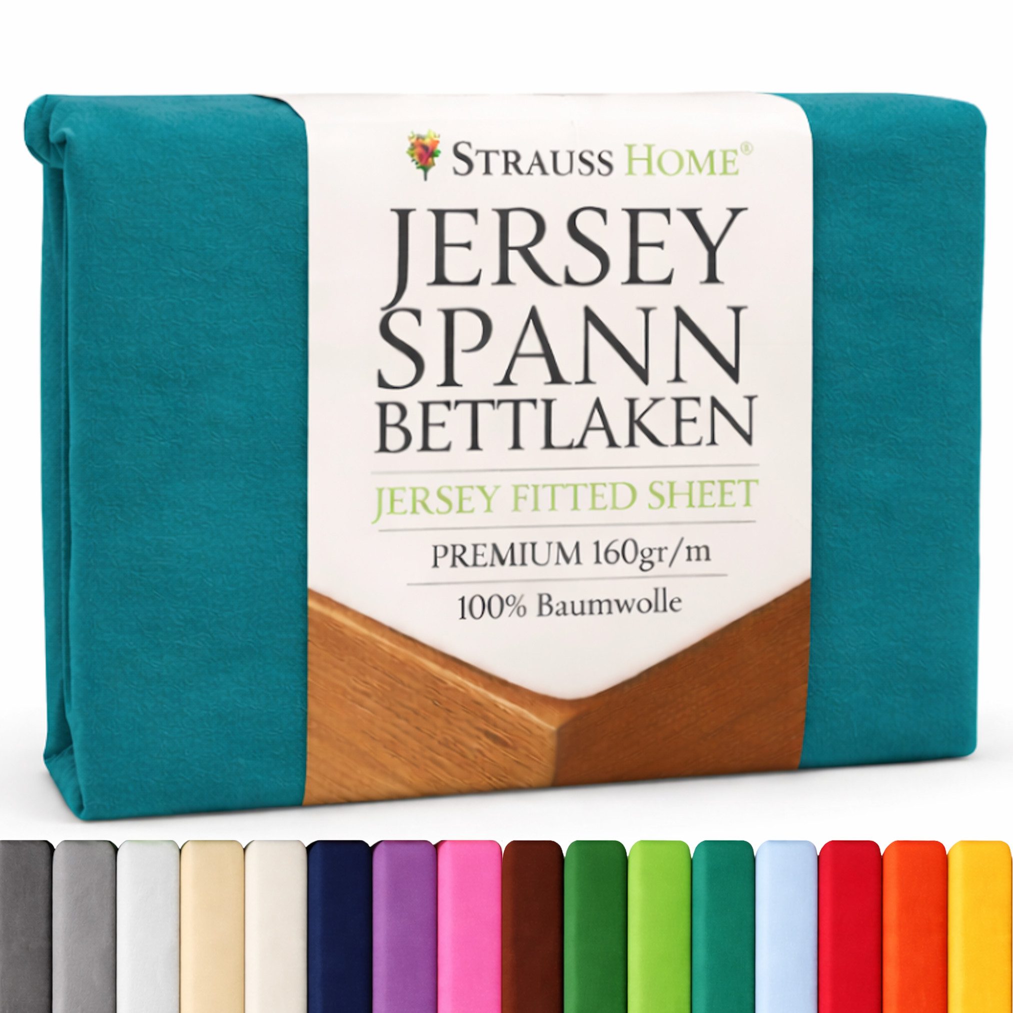 Strauss Home Spannbettlaken Premium 160 g/m² Gekämmte Baumwolle Jersey in H günstig online kaufen