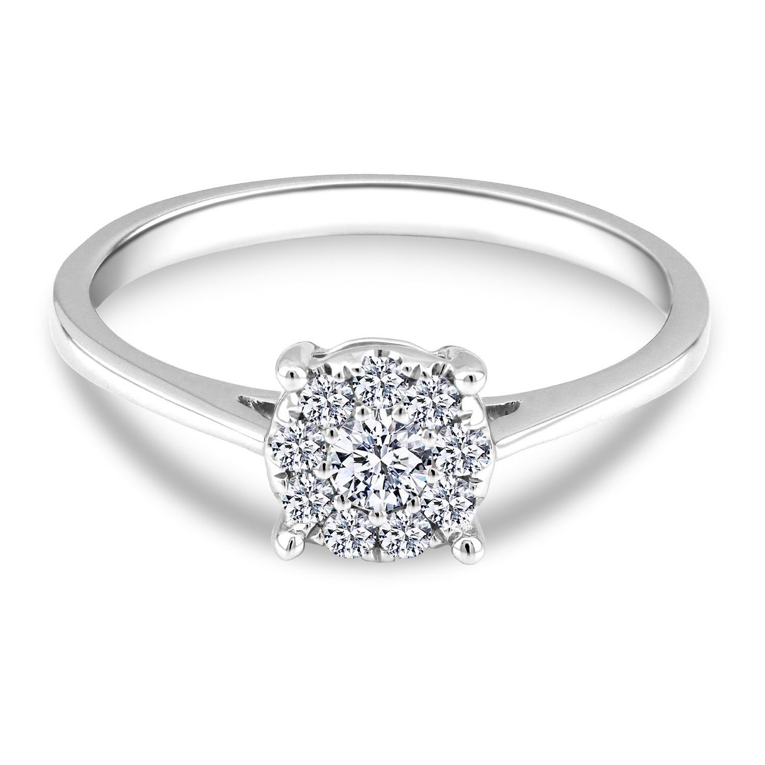 Adam & Eve Verlobungsring mit 10 Brillanten - Diamantring - Goldring 585 mit 0,35 ct. & 0,48 ct. (Gelbgold oder Weißgold, AE31 Solitärring), inklusive Echtheitszertifikat - Gravur möglich