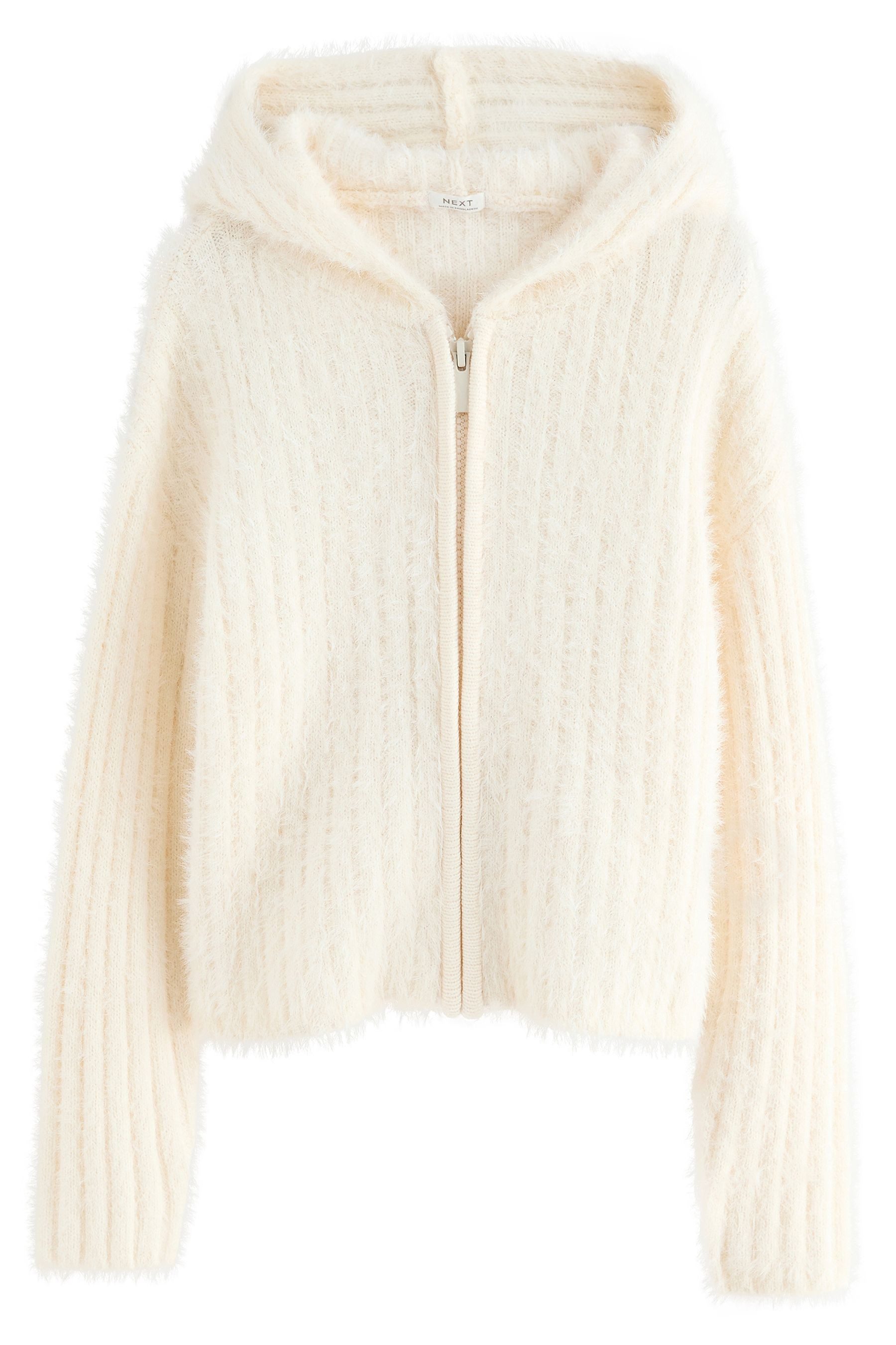 Next Kapuzenpullover Flauschige Kapuzenjacke mit Reißverschluss (1-tlg)