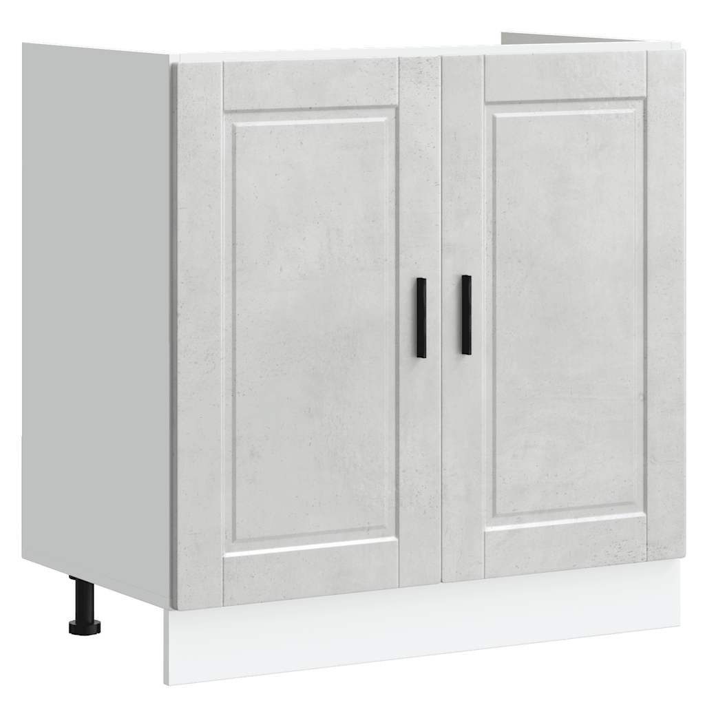 vidaXL Schrankmodule Spülenunterschrank Porto Betongrau 80x46x81,5 günstig online kaufen
