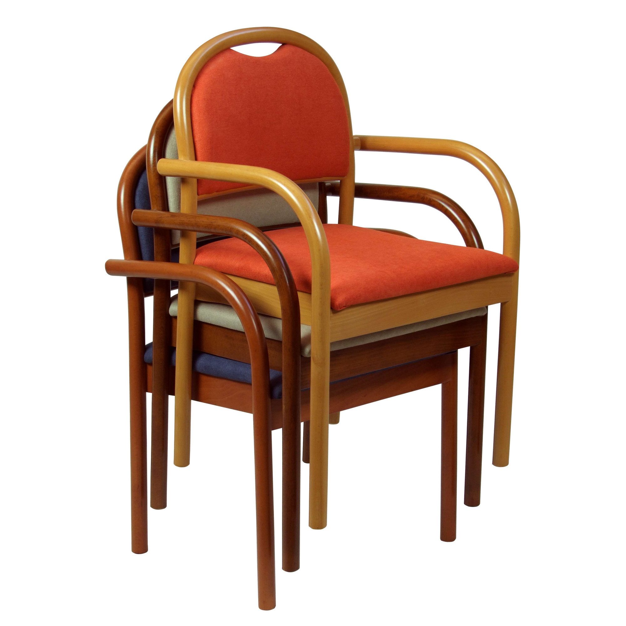 Home affaire Armlehnstuhl ROMA, Stuhl, Armlehnstuhl, Sessel, Komfortsessel, Made in Italy (1 St), Stapelbar, Fleckenabweisendes Gewebe, Massivholz