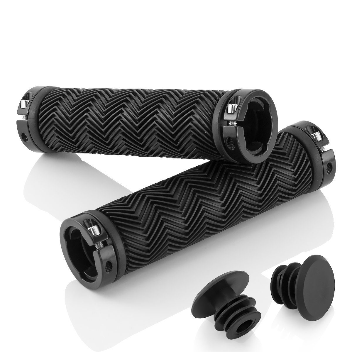 MidGard Fahrradlenkergriff Fahrrad Кермоgriffe E-Bike Fahrradgriffe Griffe Gummigriffe MTB (2-St., Paar Кермоgriffe & Кермоendkappen)