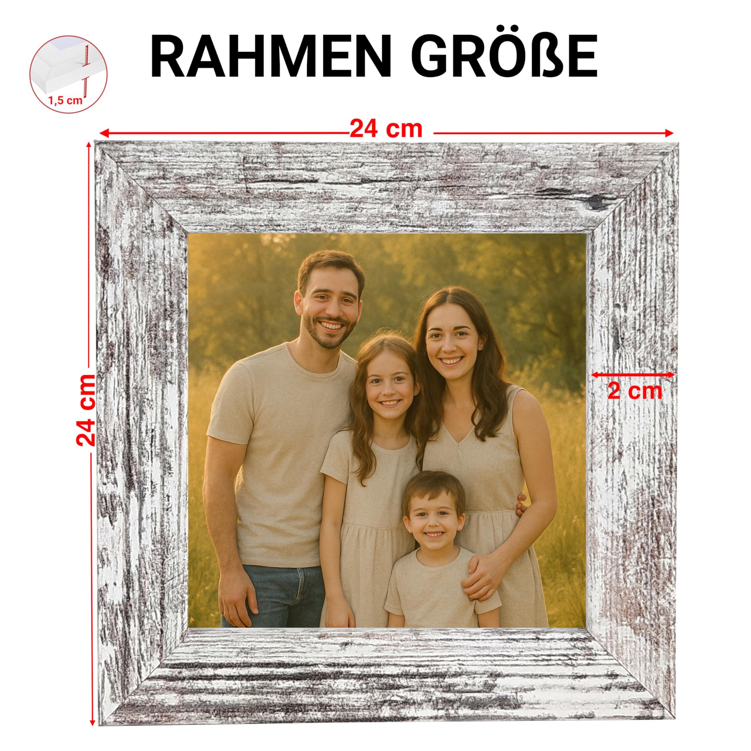 CABBEL Bilderrahmen MDF Holzrahmen Fotorahmen modern Collagen Foto Poster Galerie Wanddeko, für 1 Bilder (1 St), 10x10 cm Birke Wohnzimmer elegant Schmal Fotoga – Bild 3 von 5