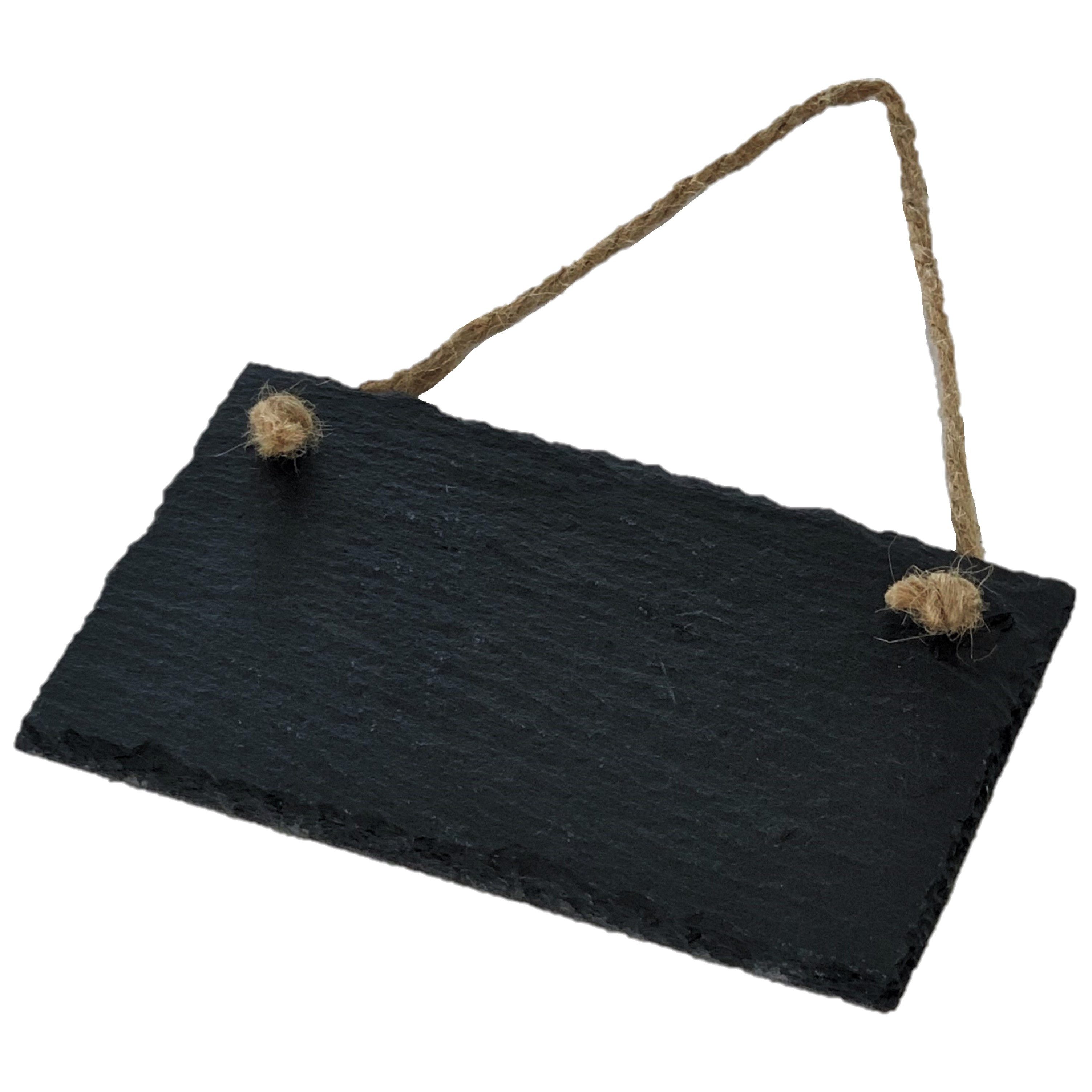 Dragimex Hängedekoration SCHIEFER-TAFEL Hänger 15x9cm. Kanten GEBROCHEN.