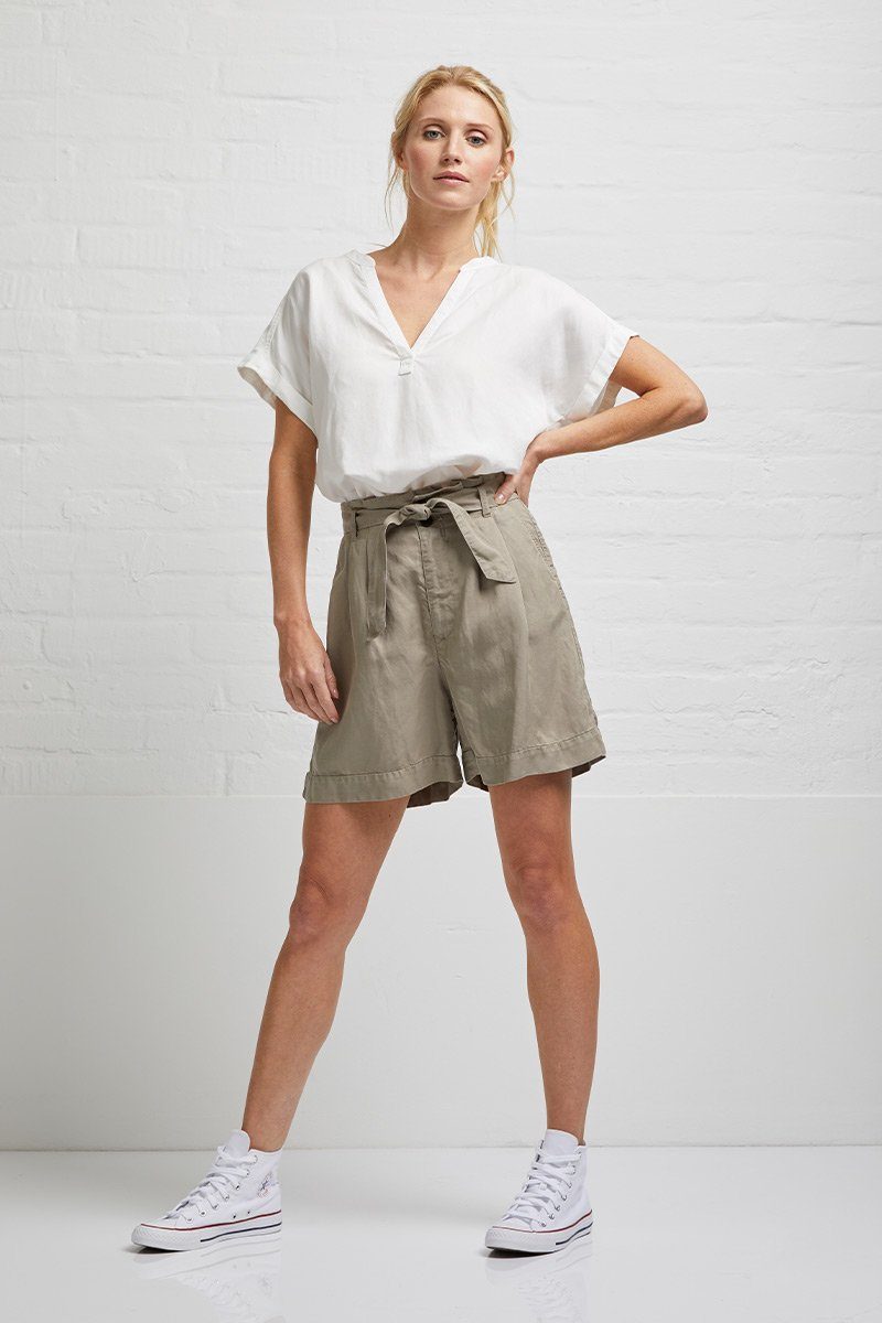 wunderwerk Paperbag-Hose Linen TENCEL paperbag short