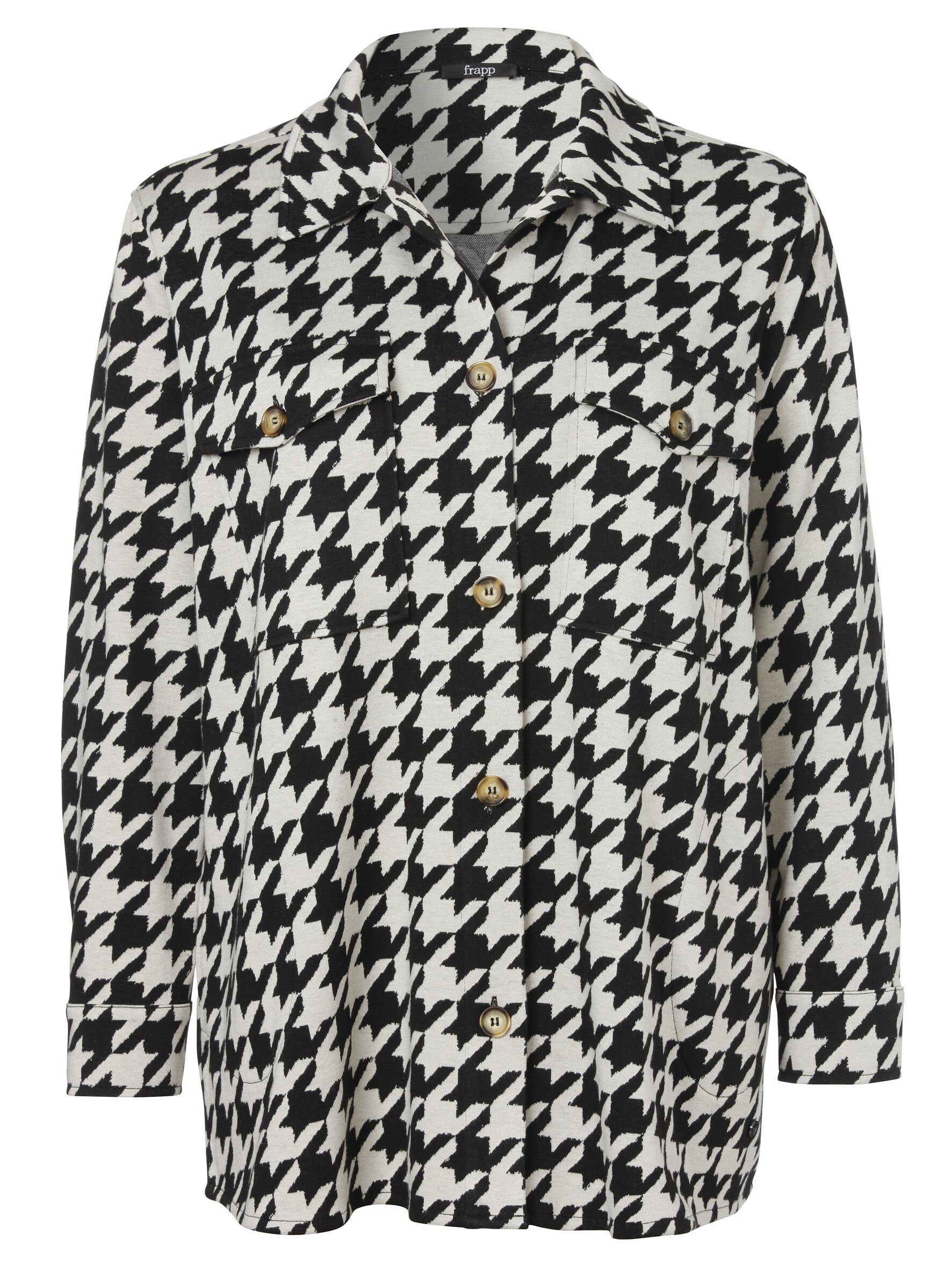 FRAPP Blouson Modische Übergangsjacke mit Hahnentritt-Muster (1-St) Hahnentritt-Muster