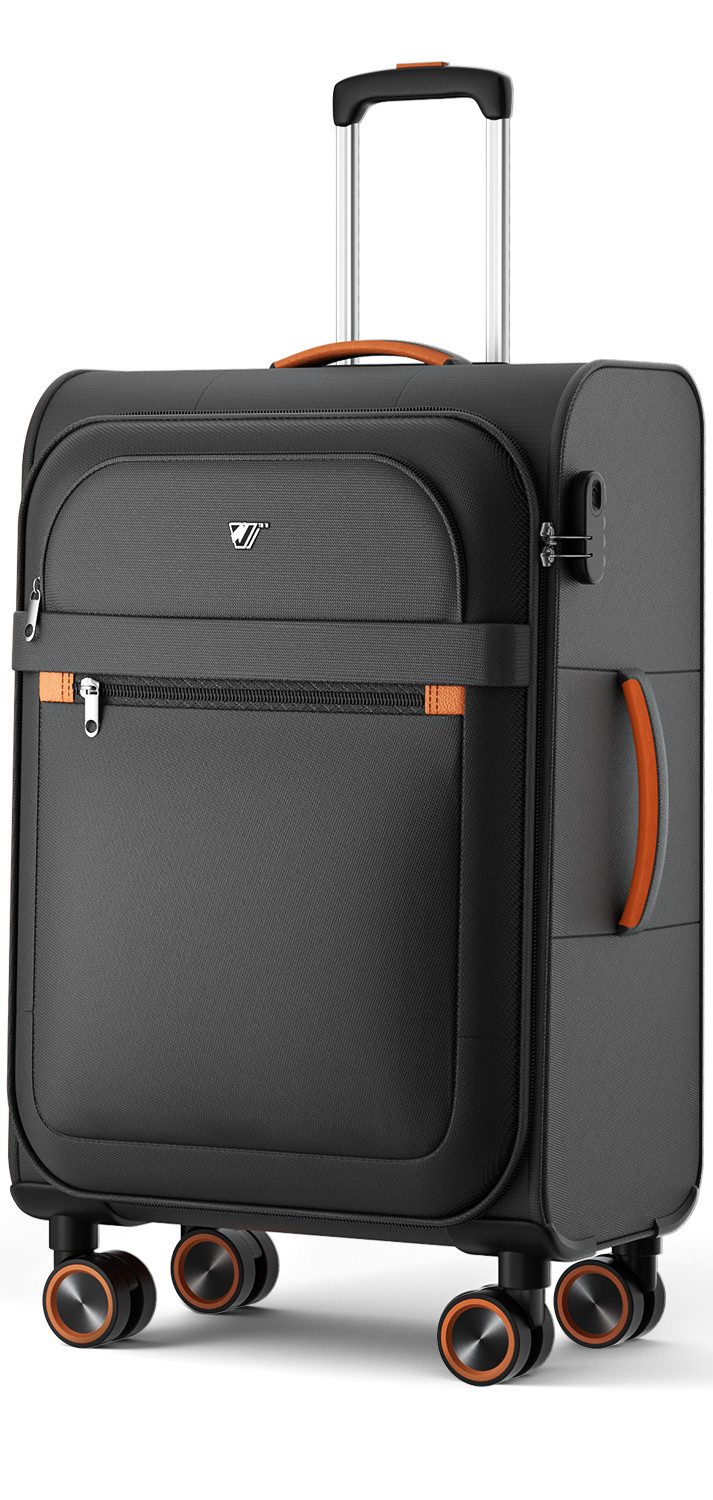 Verage Koffer Weichschalenkoffer, Leicht Reisekoffer mit Zahlenschloss, 4 Rollen, Stoffkoffer, Handgepäck/Set 3-teilig, 56/66/76cm,47/77/109L