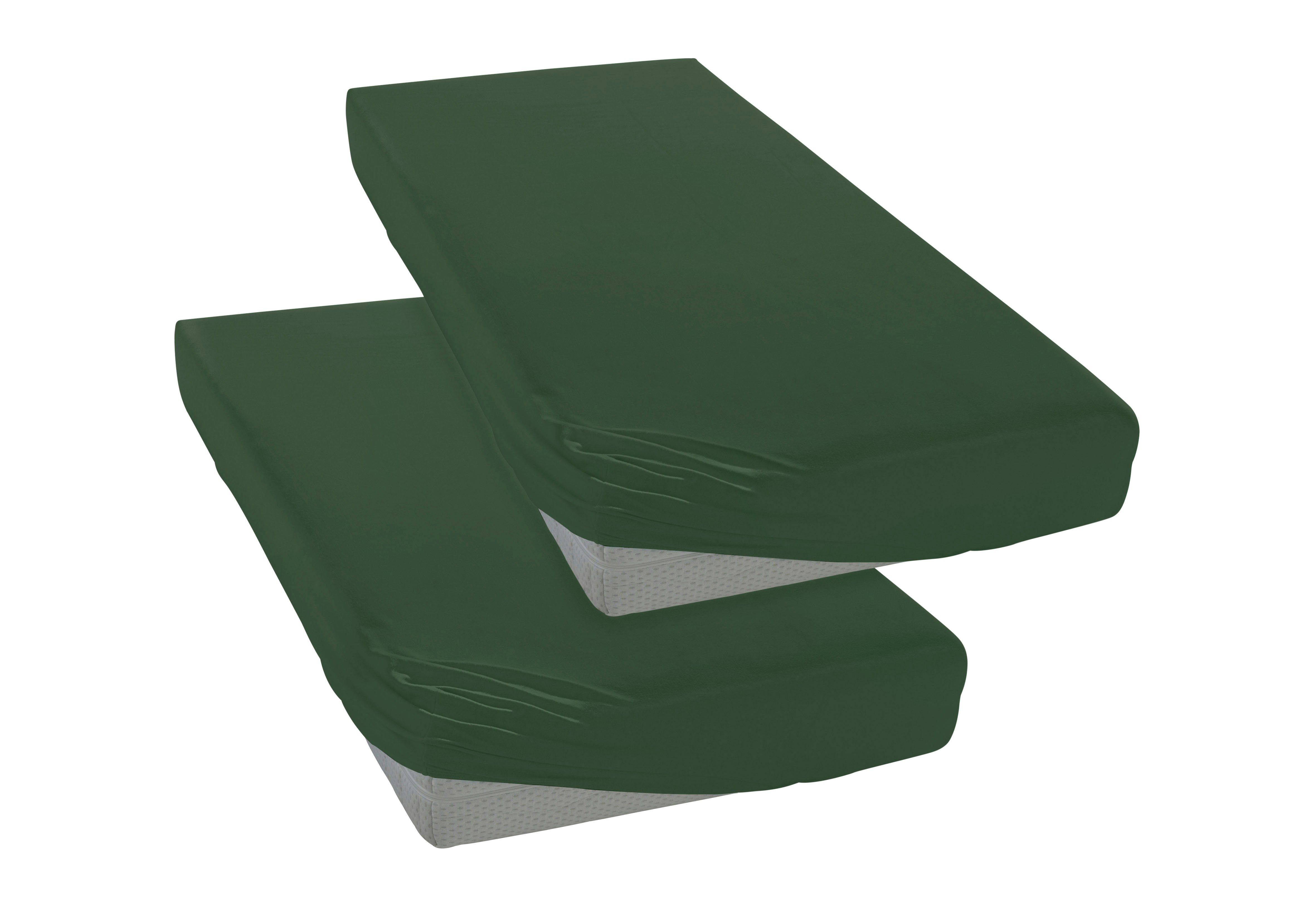 my home Spannbettlaken PHYSALIS, Jersey, Gummizug: rundum, (2 Stück), 100% Baumwolle, Matratzen bis 18 cm Höhe, Bettlaken, Spannbetttuch