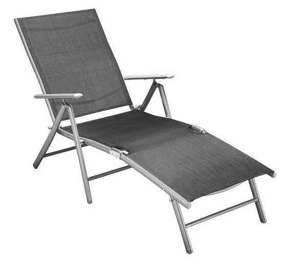 MERXX Gartenliege, Alu/Textil, klappbar, Sonnenliege mit Gestell aus