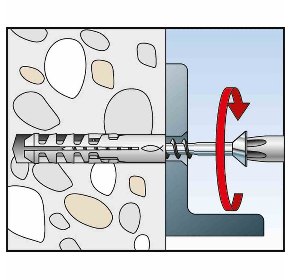 Thumbnail - fischer Universaldübel Spreizdübel, Ø 6 x 30 mm, Kunststoff, Nylon, 40 mm, Ø 4-5 mm Gasbeton