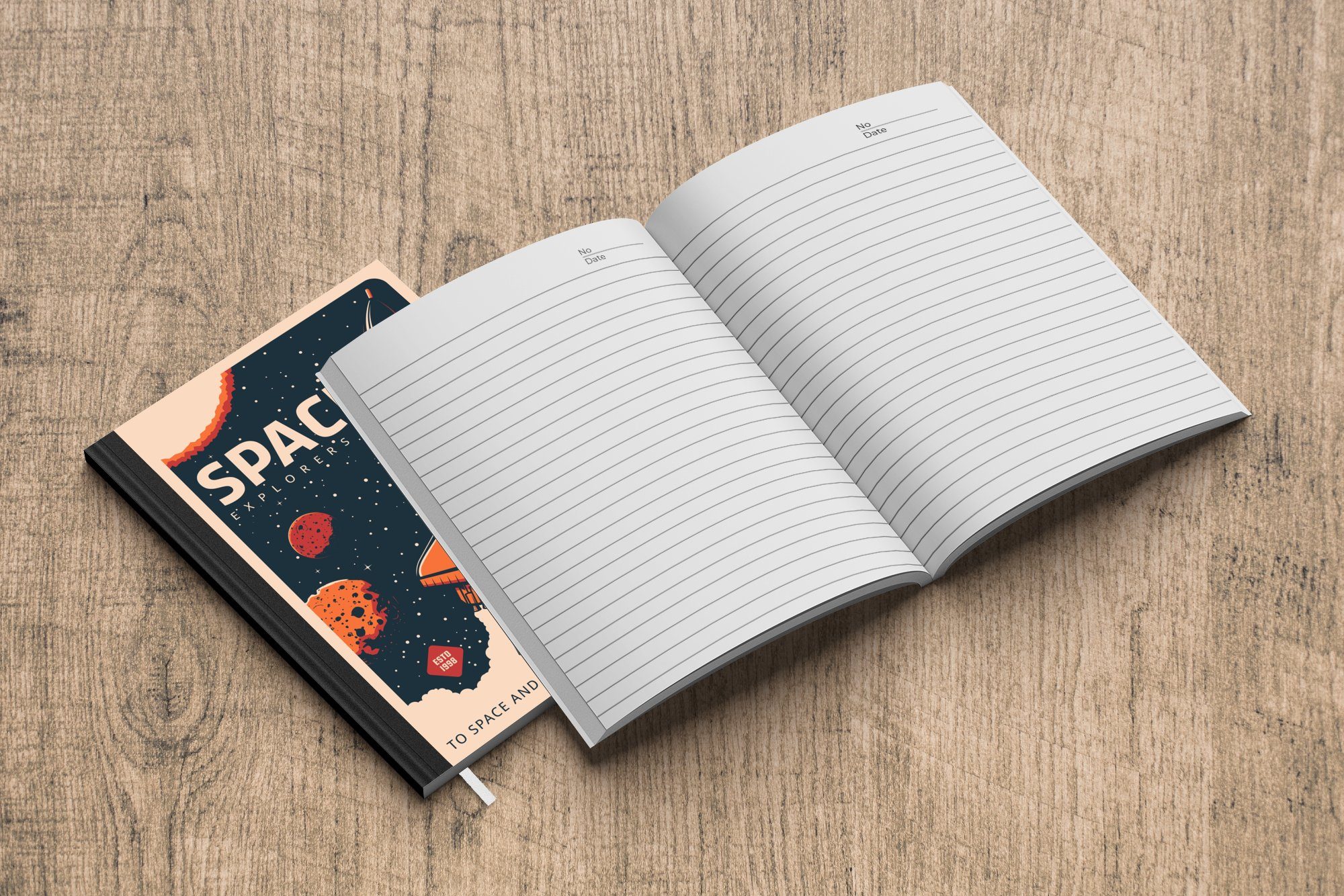 Weltraum, Rakete Tagebuch, Notizbuch Haushaltsbuch - MuchoWow Weltraumforscher 98 A5, Journal, - - Merkzettel, Vintage Notizheft, Seiten,