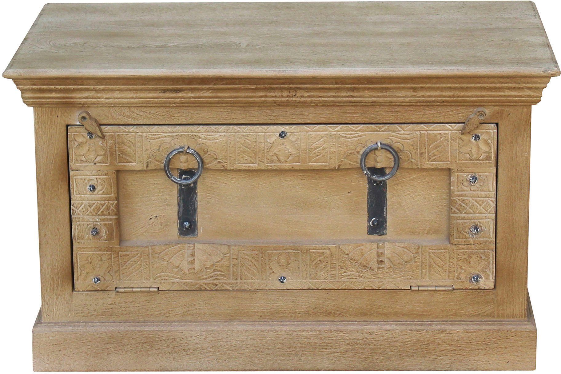 SIT Truhenbank Daipur Schuhbank Bank, geschnitzte Verzierungen