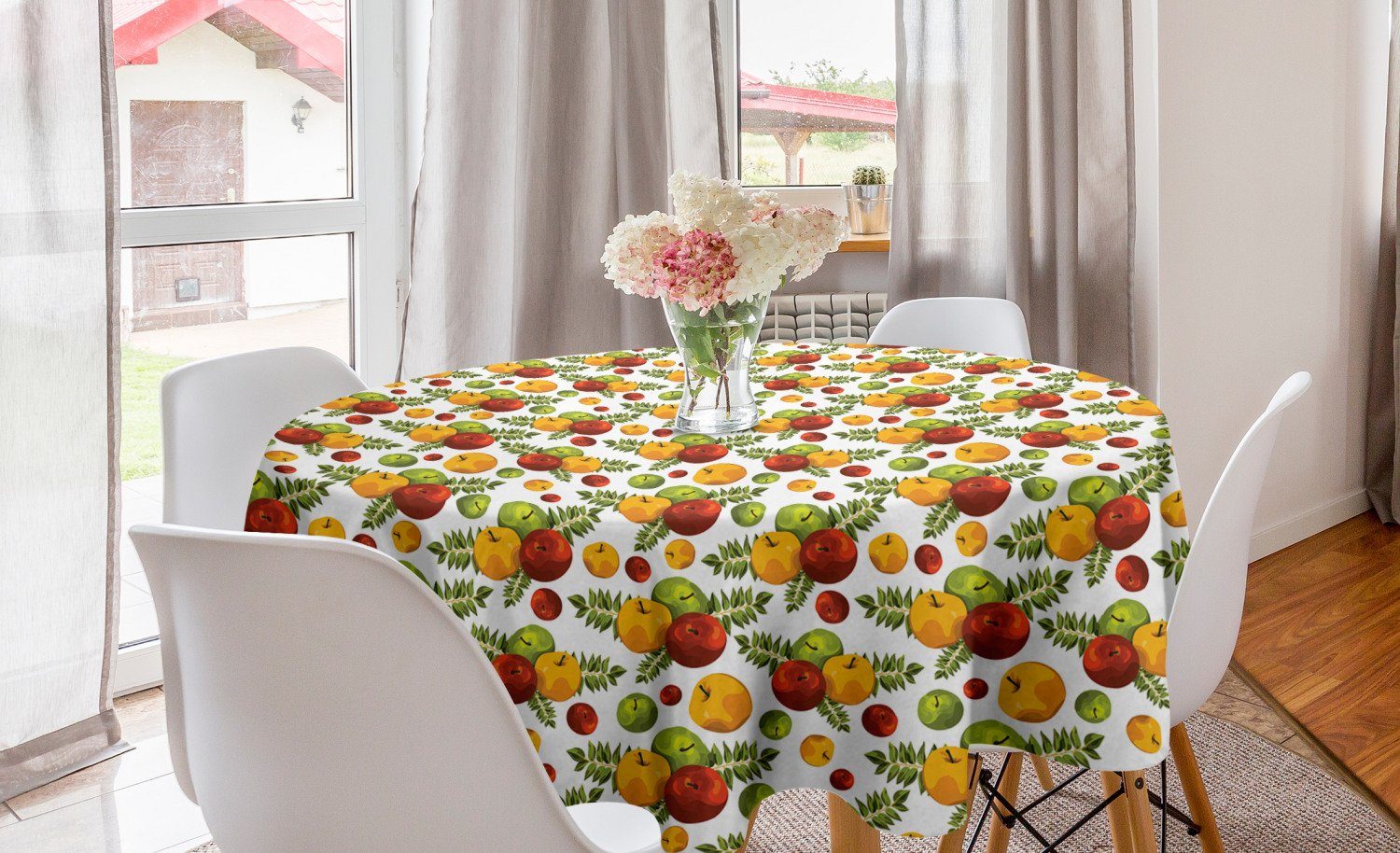 für Tischdecke Tischdecke Apfel Esszimmer Dekoration, Abdeckung Kreis Küche Herbst-Ernte-Saison Abakuhaus