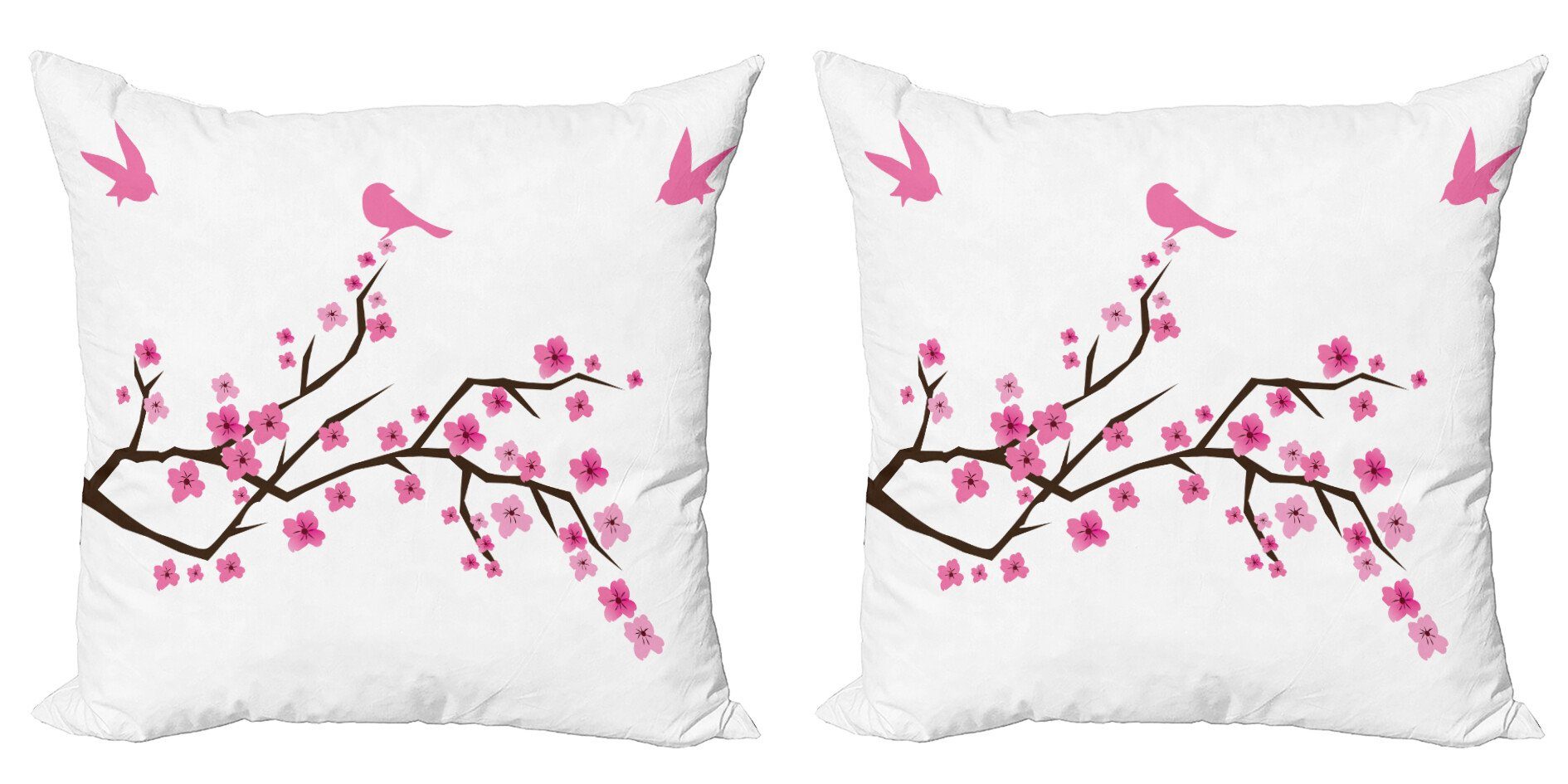 Japanische Abakuhaus (2 Accent Kissenbezüge Doppelseitiger Kirschblüten-Kunst Digitaldruck, Blumen Stück), Modern