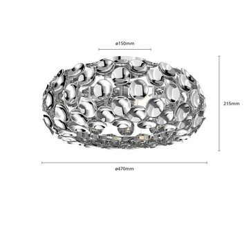 Lindby Deckenleuchte Reza, dimmbar, Leuchtmittel nicht inklusive, Modern, Acryl, Metall, chrom, 3 flammig, E14, Deckenleuchte, Lampe