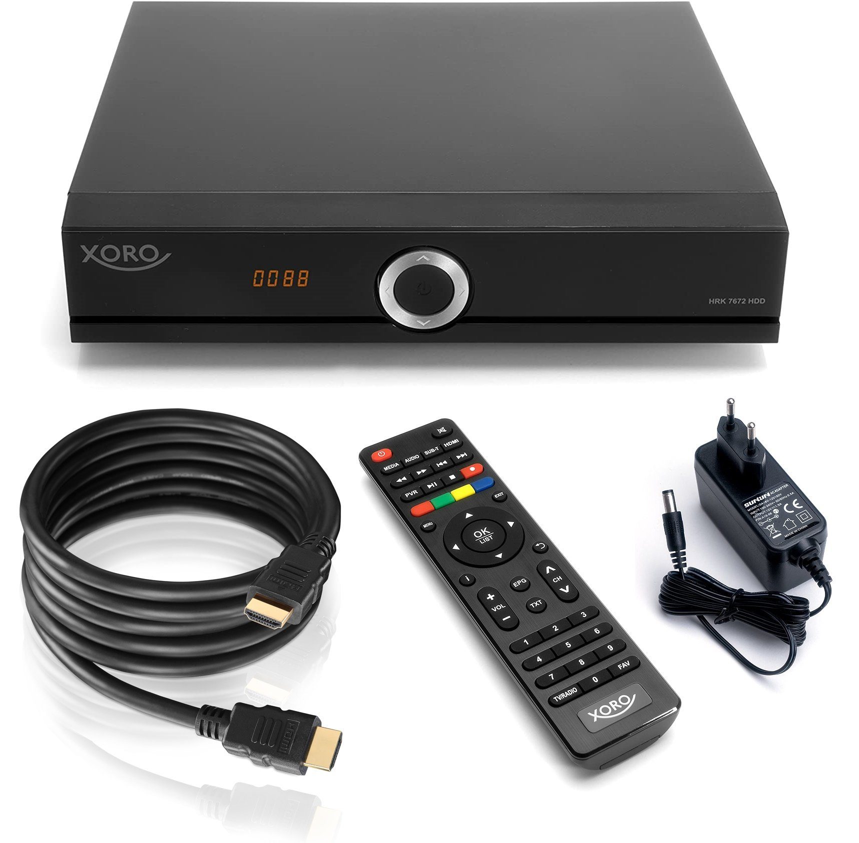 Xoro Xoro HRK 7672 HDD DVB-C HD Kabelreceiver (HDTV TWIN Tuner, HDMI, USB Kabel-Receiver