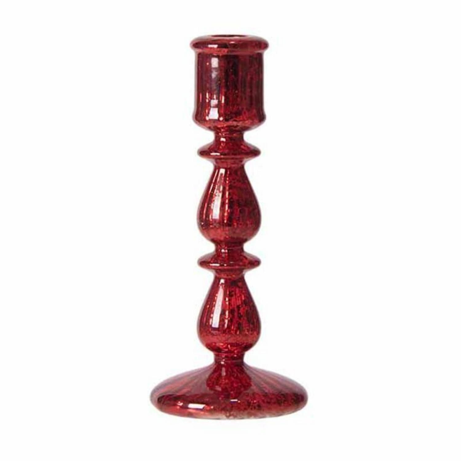 LuxusKollektion Tischkerzenhalter Kerzenständer Retro Ornamente Glas Rot (2 St)