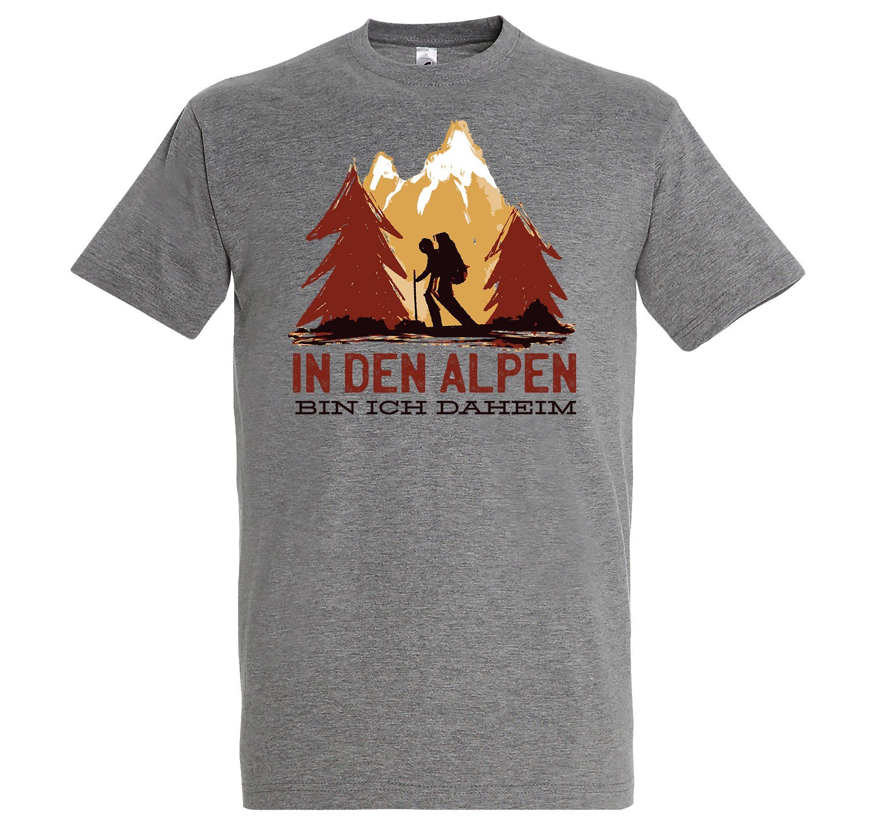 Bin Shirt Den Weiß Alpen Designz Herren Frontprint trendigem T-Shirt Daheim Ich Youth In mit