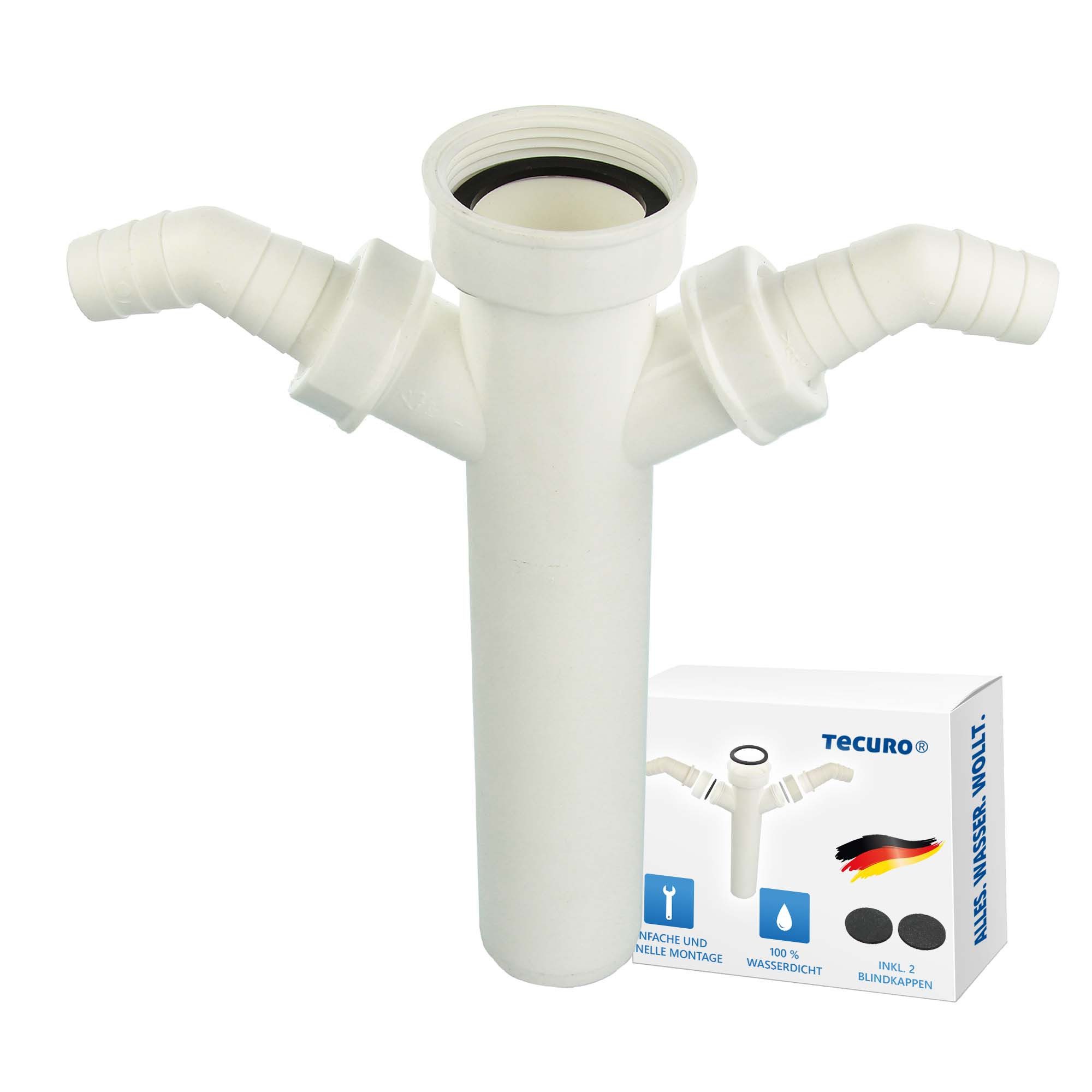 Siphon Tauchrohr Ø 40 x 250 mm mit Geräteanschluss für Spülensiphon