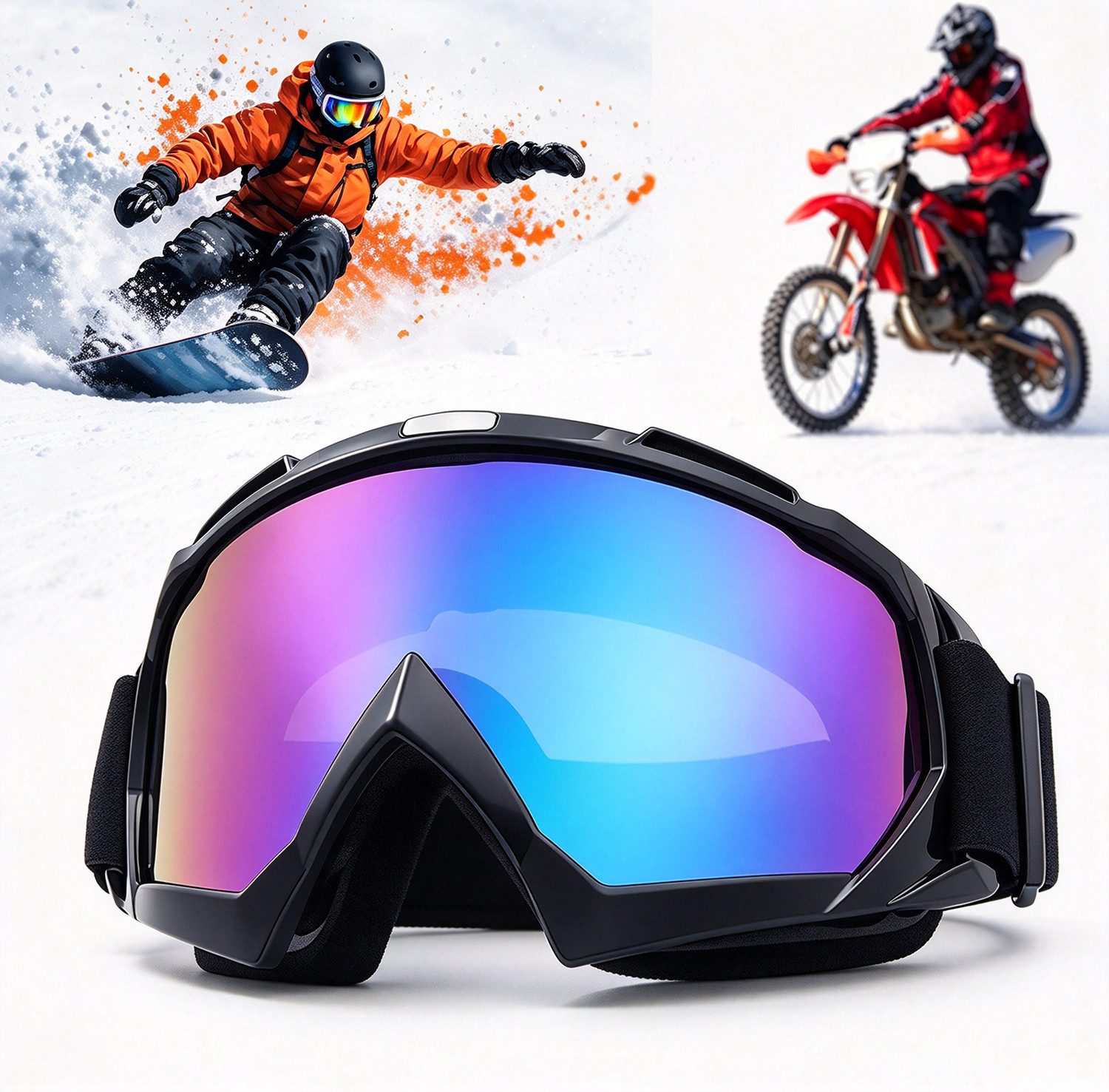 Fyrove Motorradbrille Motorradbrille, UV400 Motocross Brille, Mtb-Brille Dirt Bike, Anti-Scratch Winddichte Staubdichte Motorradbrillen, Fit ÜBerBrille