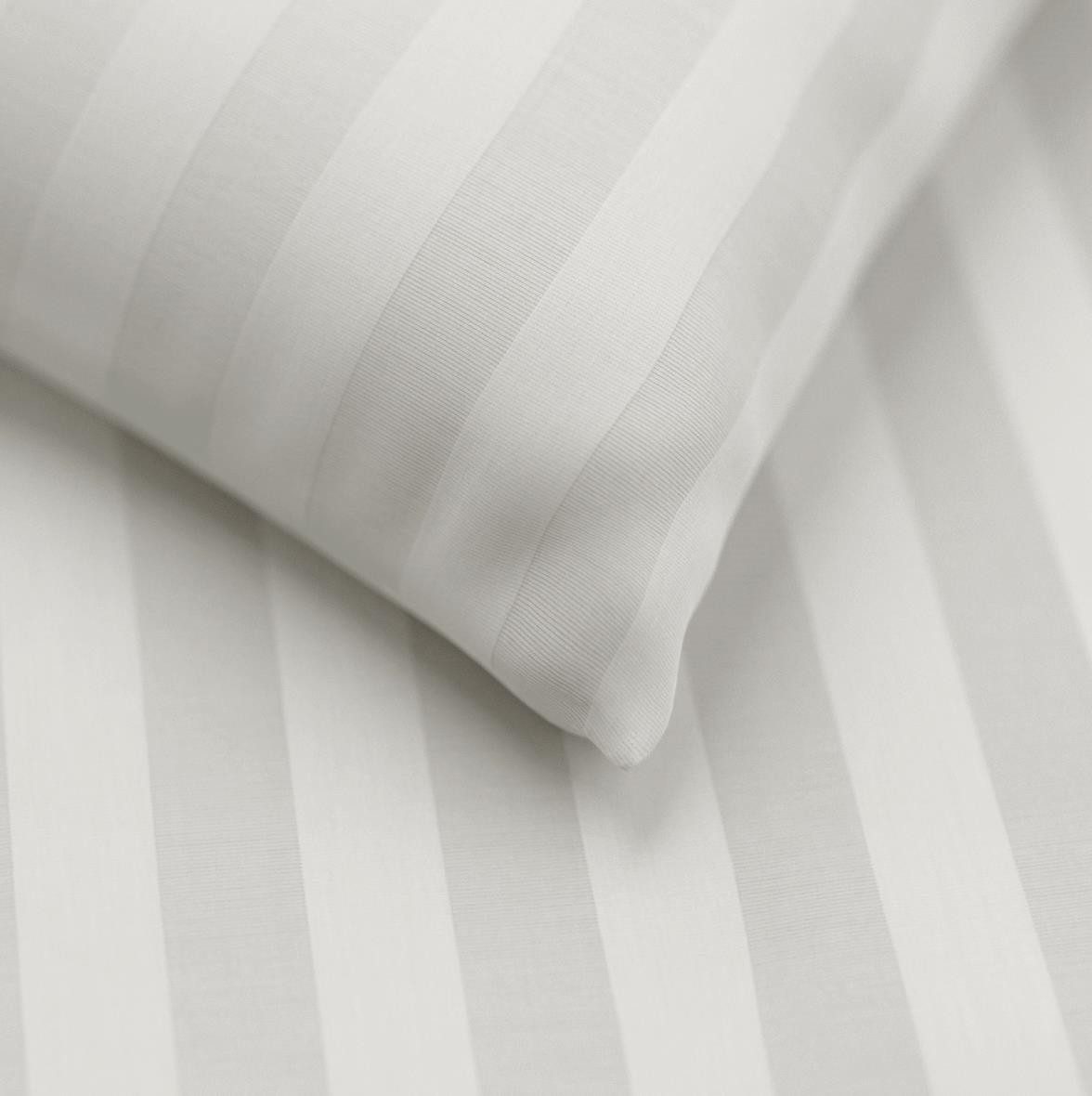 Carpe Sonno Bettwäsche Damast 135x200 155x220 Baumwolle Bettwäsche gestreift Bettbezug Set, Damast, 2 teilig, Damast Bettwäsche 135x200 Streifen Bettwäsche Silber