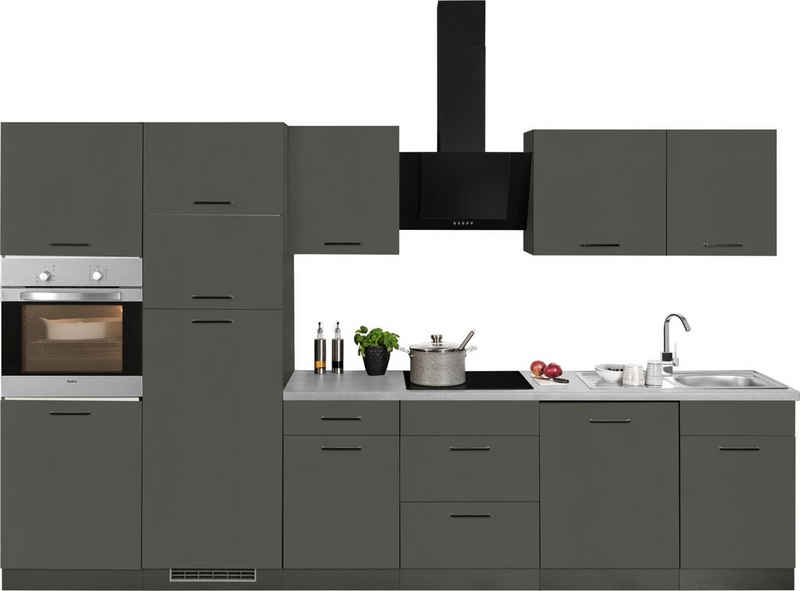 wiho Küchen Küchenzeile Esbo, mit E-Geräten, Breite 340 cm