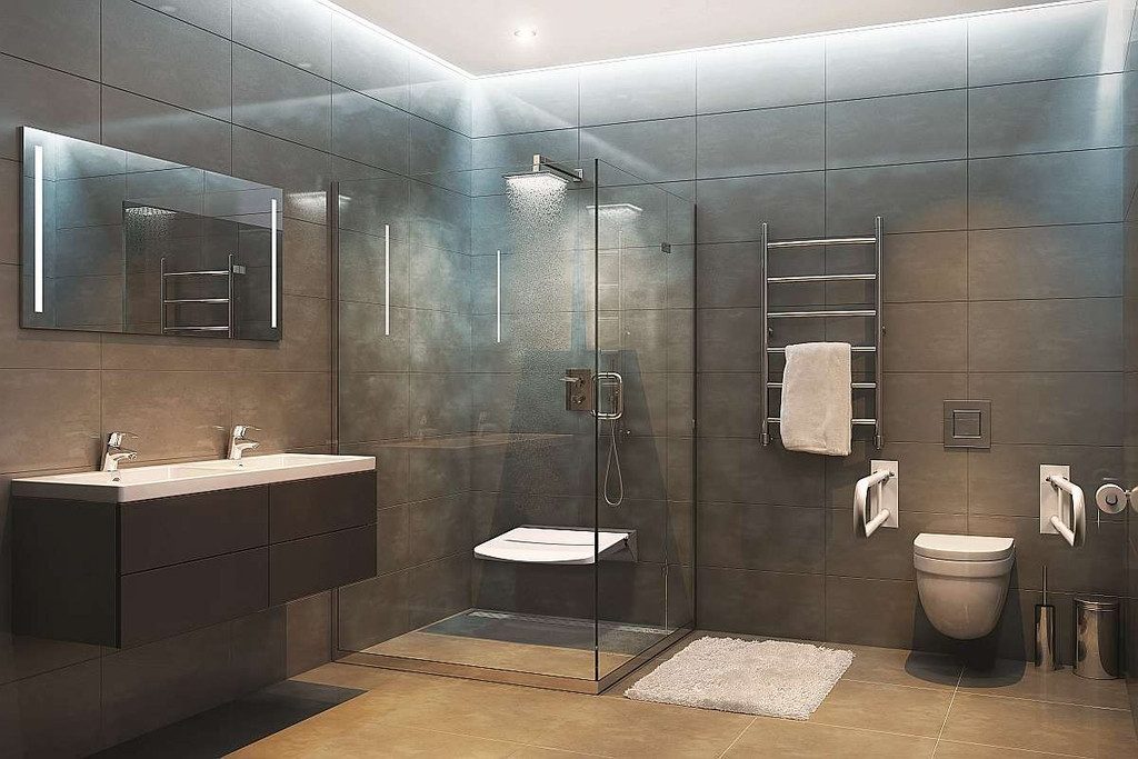 BRILLANTBAD® Stützklappgriff BELP Stützgriff U-Form Edelstahl poliert für Bad & WC >> Bohren