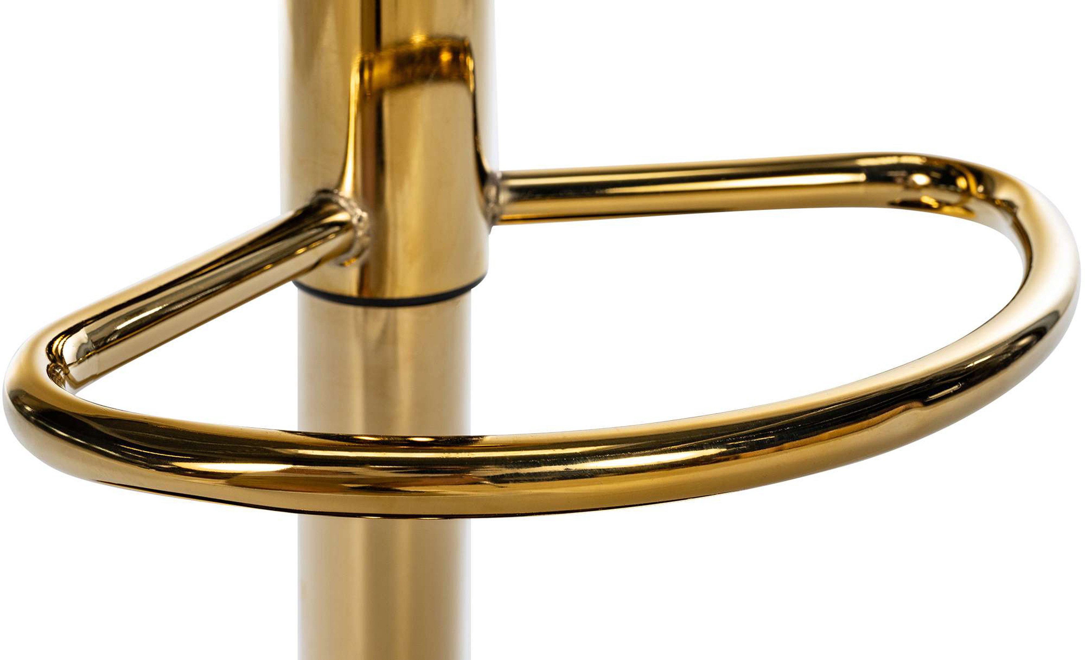 TPFLiving Barhocker höhenverstellbar (Barstuhl - Hocker für Küche - stabiles Drehgestell), Thekenstuhl mit bequemer Sitzfläche: Kunstleder grau