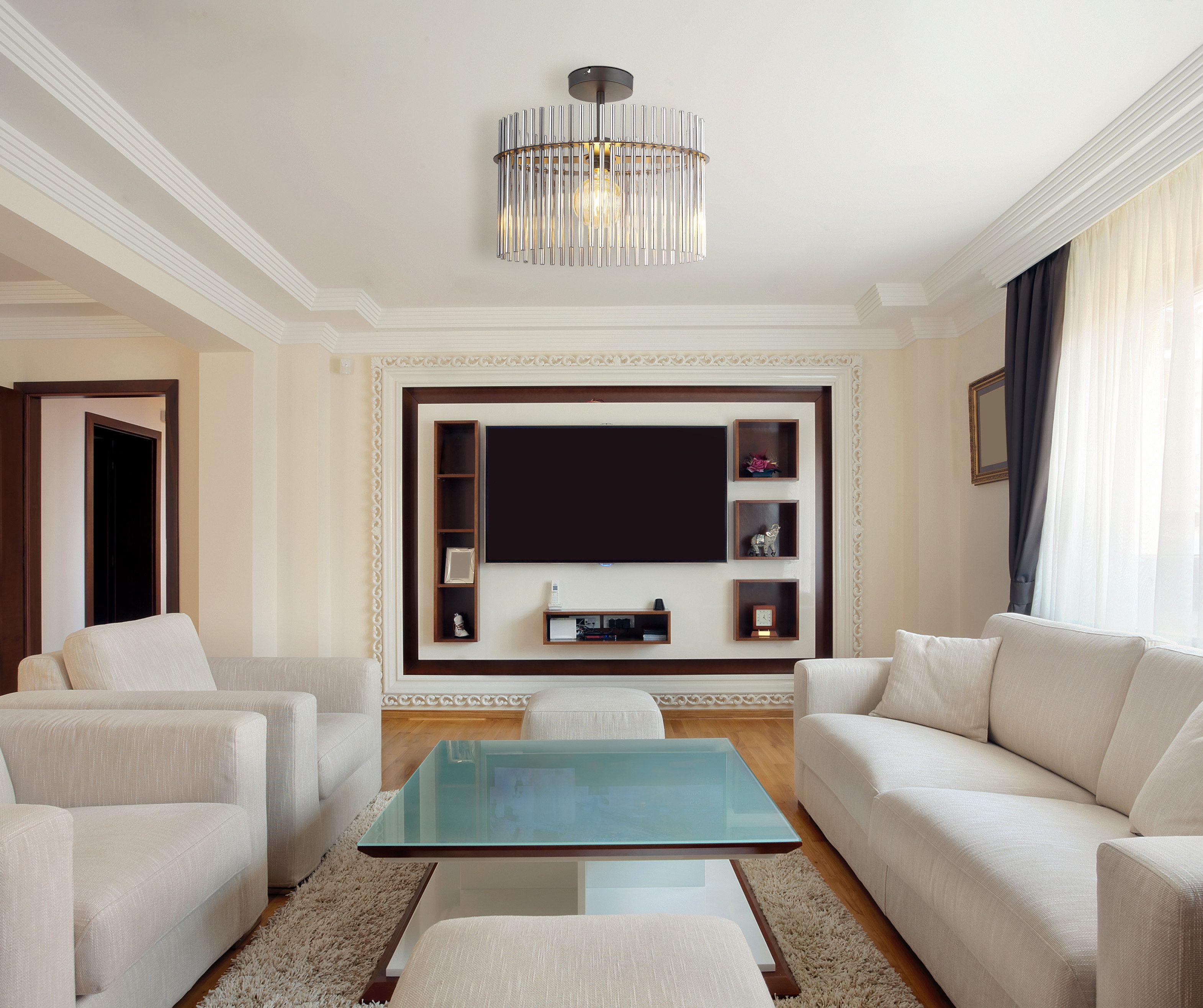 GLOBO LIGHTING Deckenleuchte GORLEY, ohne Leuchtmittel, Deckenlampe Glasstä günstig online kaufen