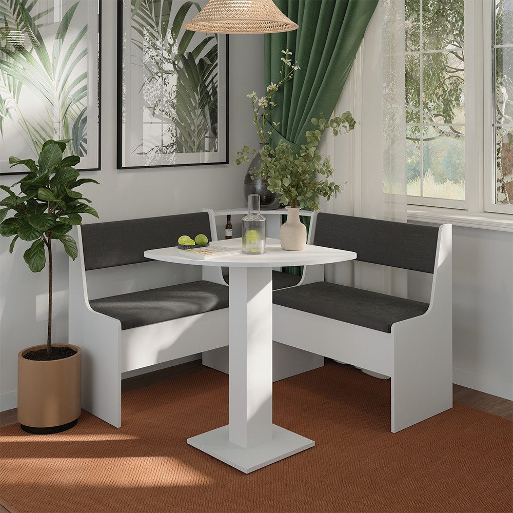 Vicco Sitzgruppe Roman, Weiß, 60 x 60 cm, (4-tlg)