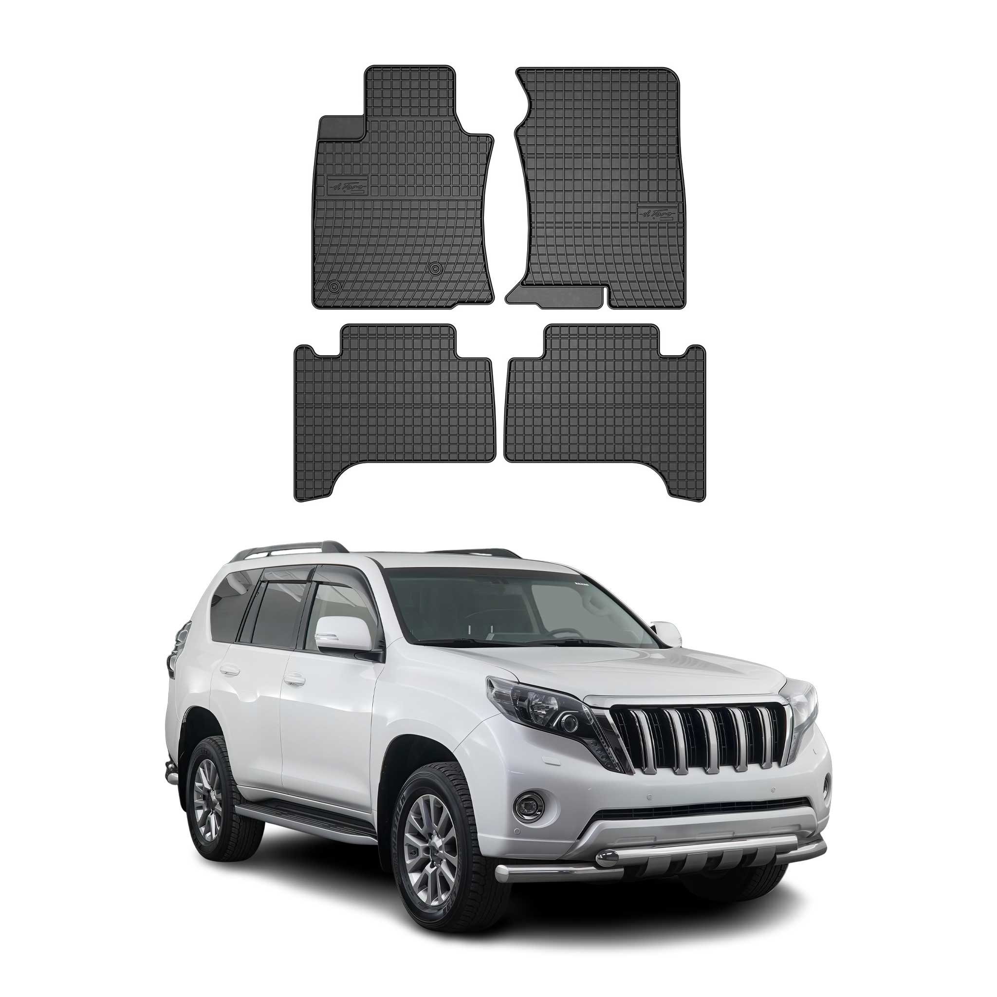 OMAC Auto-Fußmatten für Toyota Land Cruiser Prado J150 2009-2023 4x Schwarz (4 St), für Toyota Land Cruiser Prado J150 2009-2023 Toyota Land Cruiser Prado J150 2009-2023, Antirutsch,Wasserfest,Einfache Installation