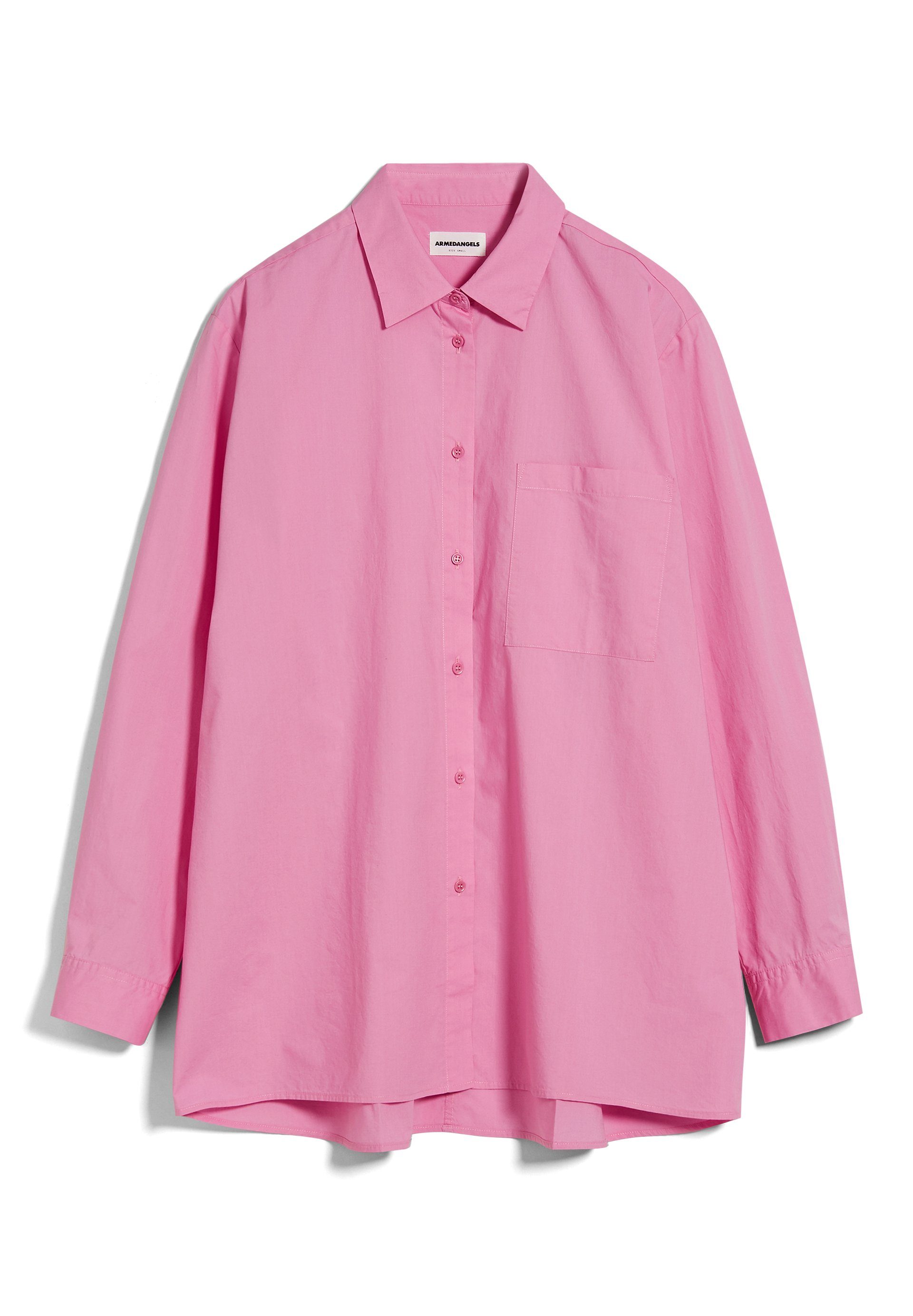raspberry Bluse (1-tlg) Hemdbluse aus Fit Armedangels Damen empty pink Loose EALGAA Bio-Baumwolle