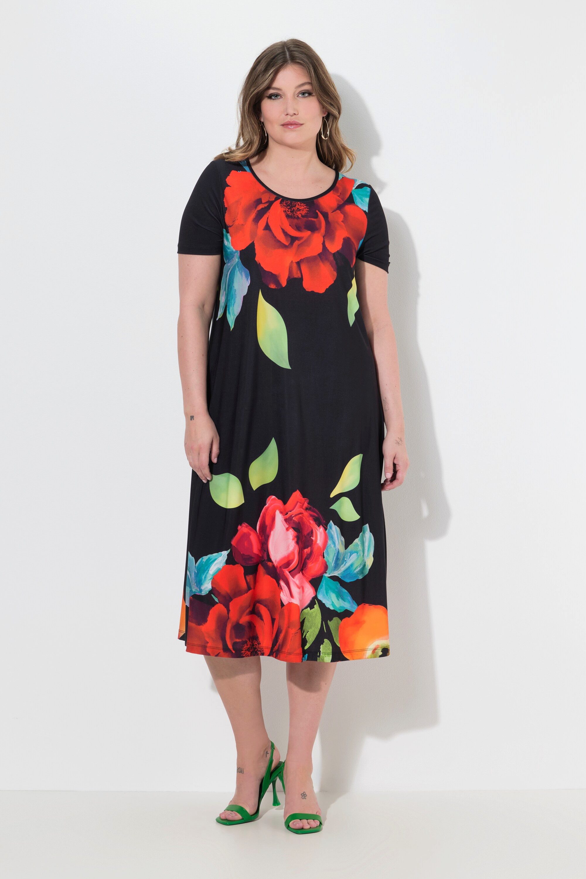 MIAMODA Jerseykleid Kleid A-Linie Blumenmotiven günstig online kaufen