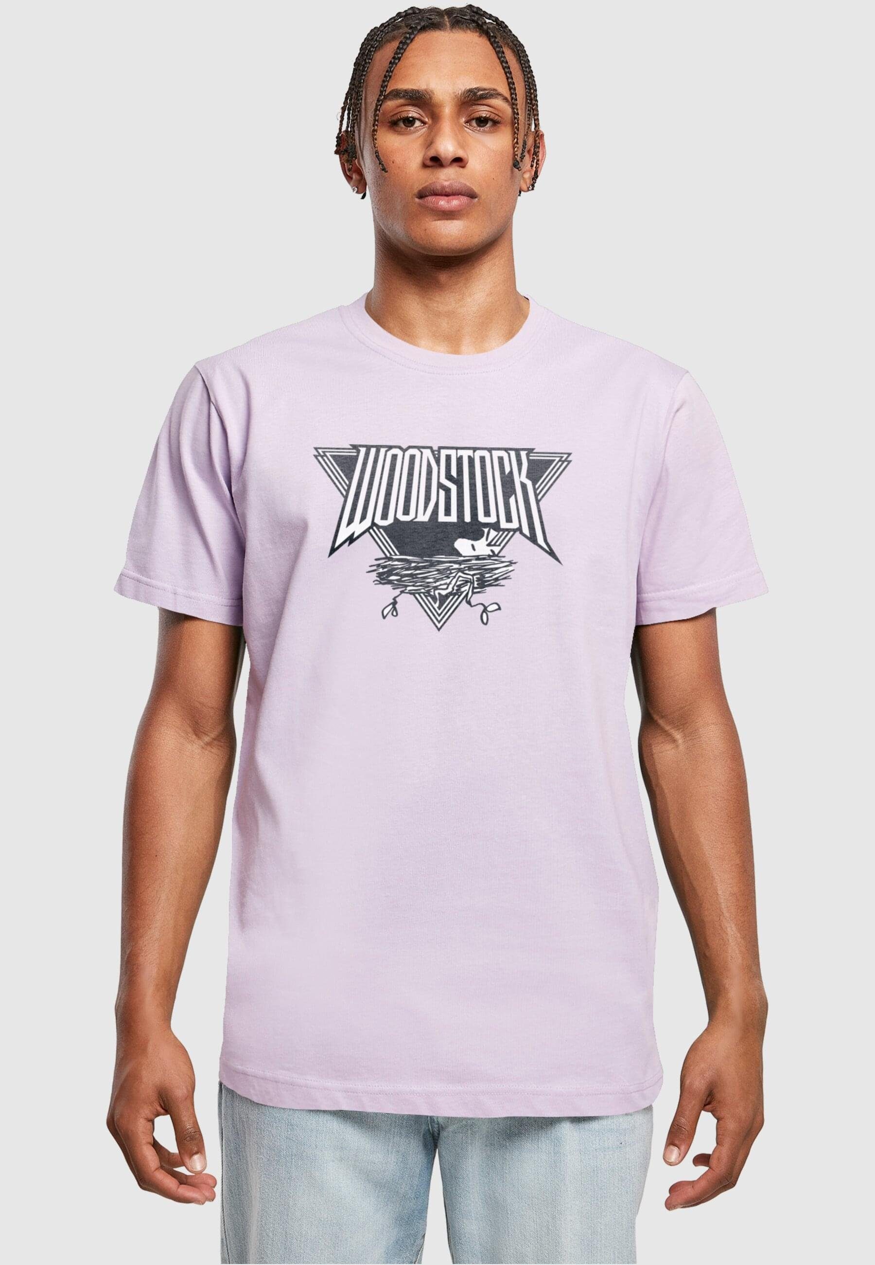 Merchcode T-Shirt Herren Peanuts - T-Shirt lilac Round (1-tlg) Neck Woodstock