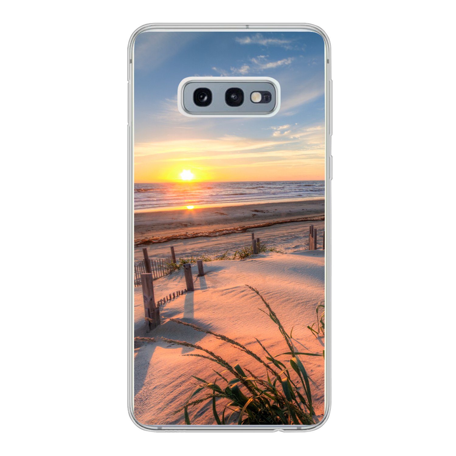 MuchoWow Handyhülle für Samsung Galaxy S10e Strand - Meer - Düne - Sonnenuntergang - Lands, Phone Case, Silikon, Schutzhülle Dünn
