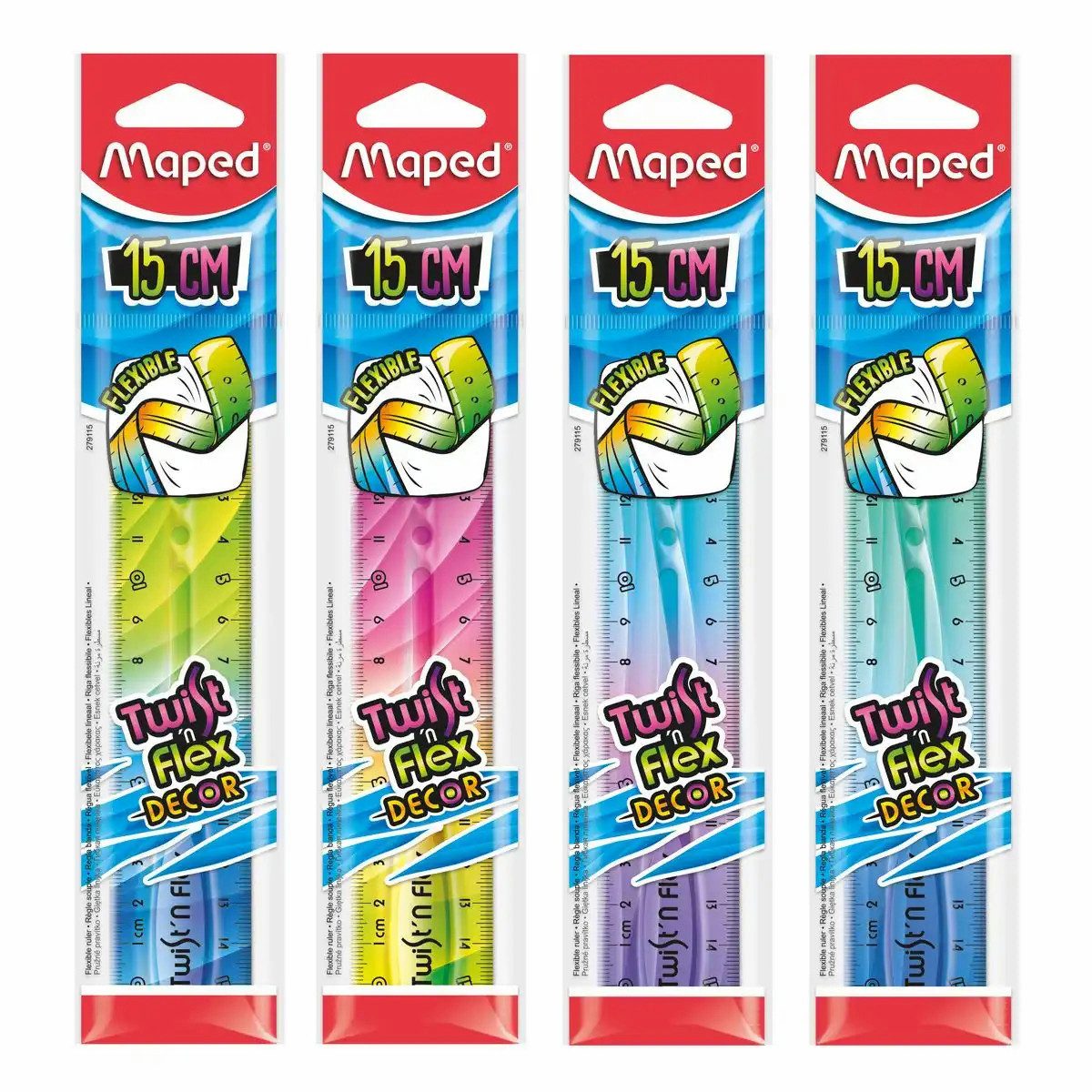 MAPED Lineal Maped Twist 'n Flex Decor Lineal 15 cm – 1 Stk. aus 4 Designs (zufälli