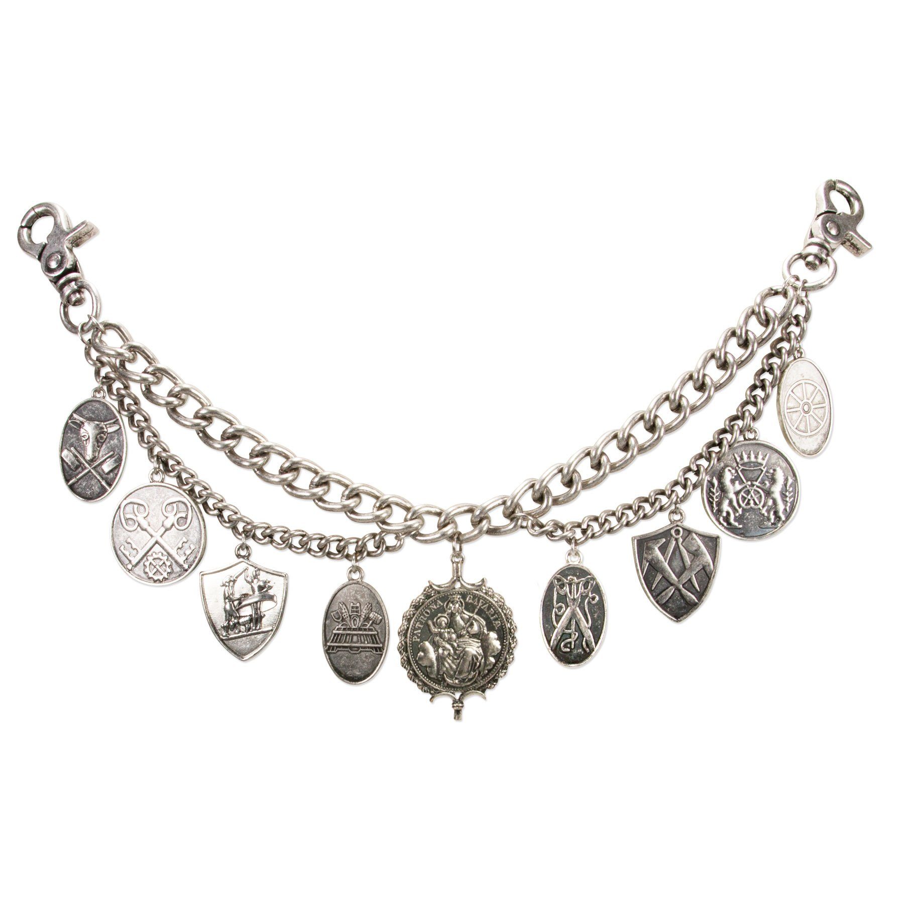 Moschen-Bayern Trachtenlederhose Charivari Herren Kette Schmuck Lederhosen Anhänger Silber Oktoberfest